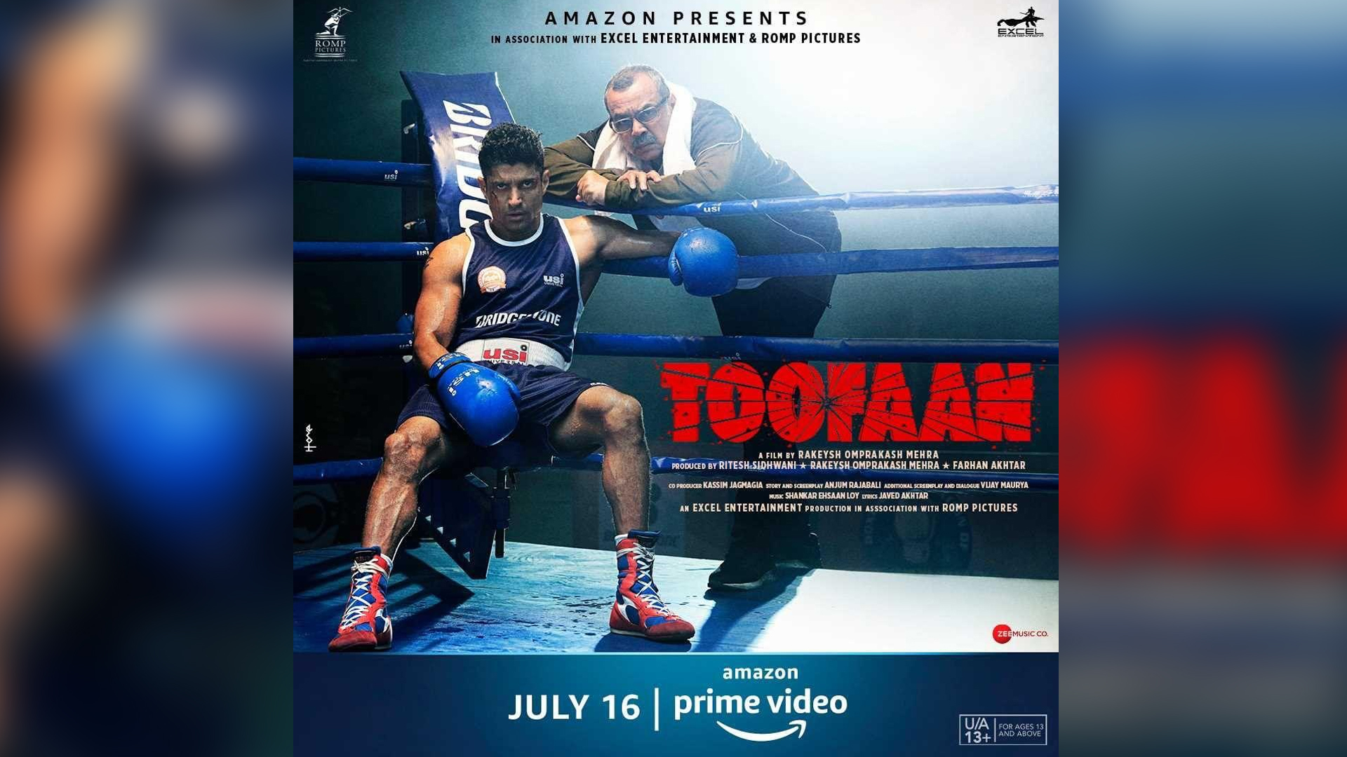 Check it out! Farhan Akhtar and Paresh Rawal staring right at you in this new poster of Amazon Prime Video’s upcoming Toofaan