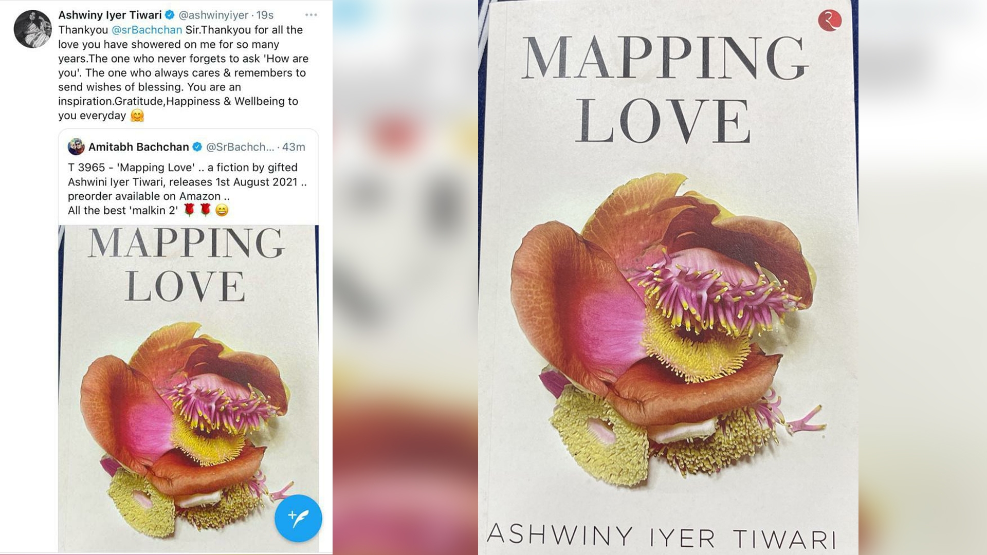 Amitabh Bachchan wishes Ashwiny Iyer Tiwari all the best for her debut novel ‘Mapping Love’