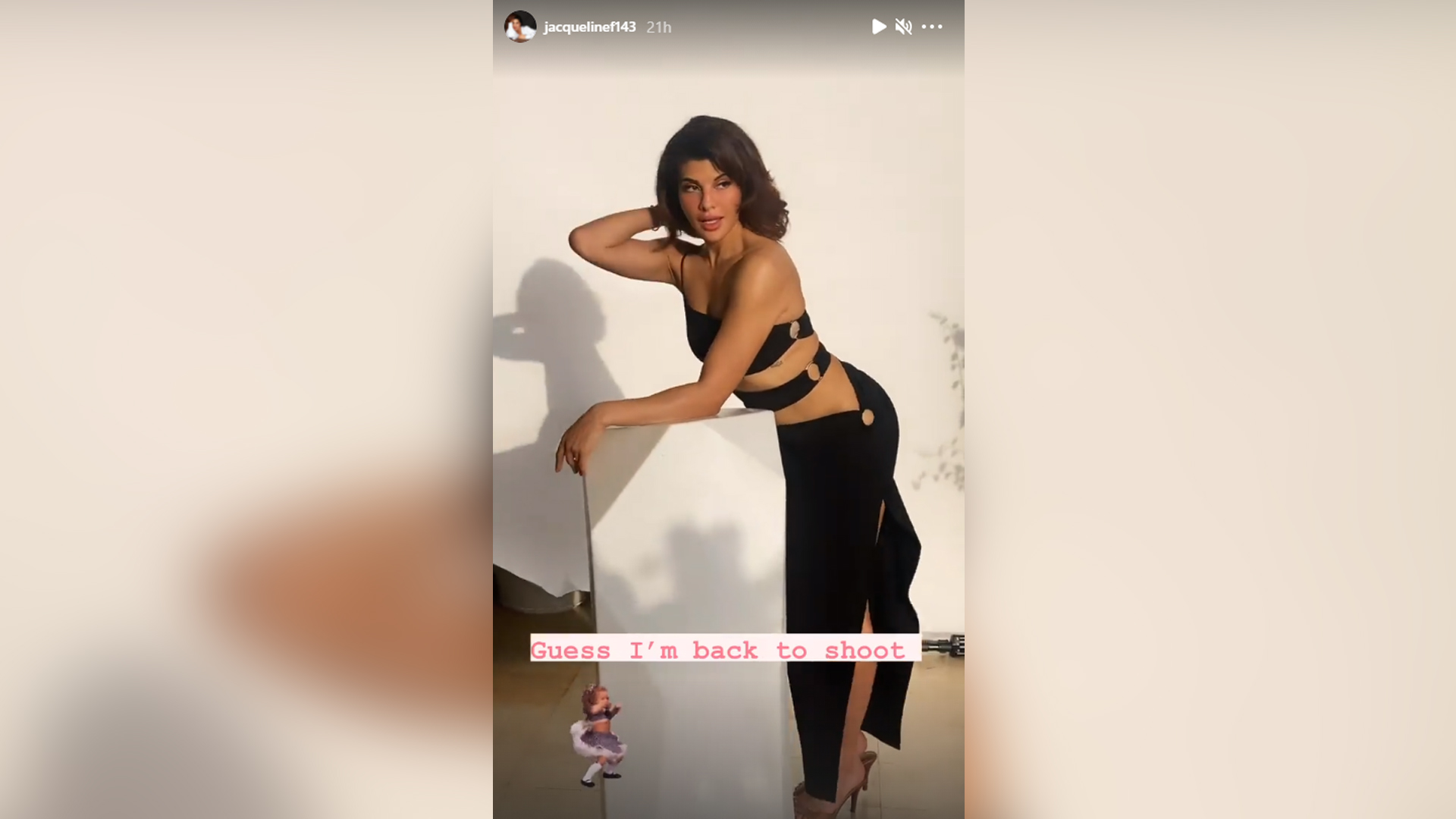 Jacqueline Fernandez sizzles in black at a photoshoot, leaves us guessing if its for a brand or film!