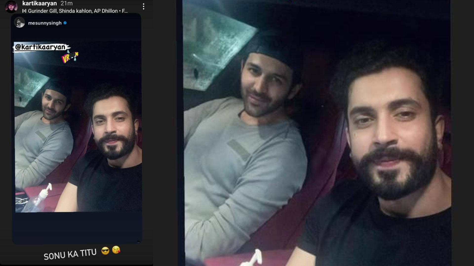 Sonu Ke Titu ki Sweety co-stars Kartik Aaryan and Sunny Singh catch up after long, See picture!