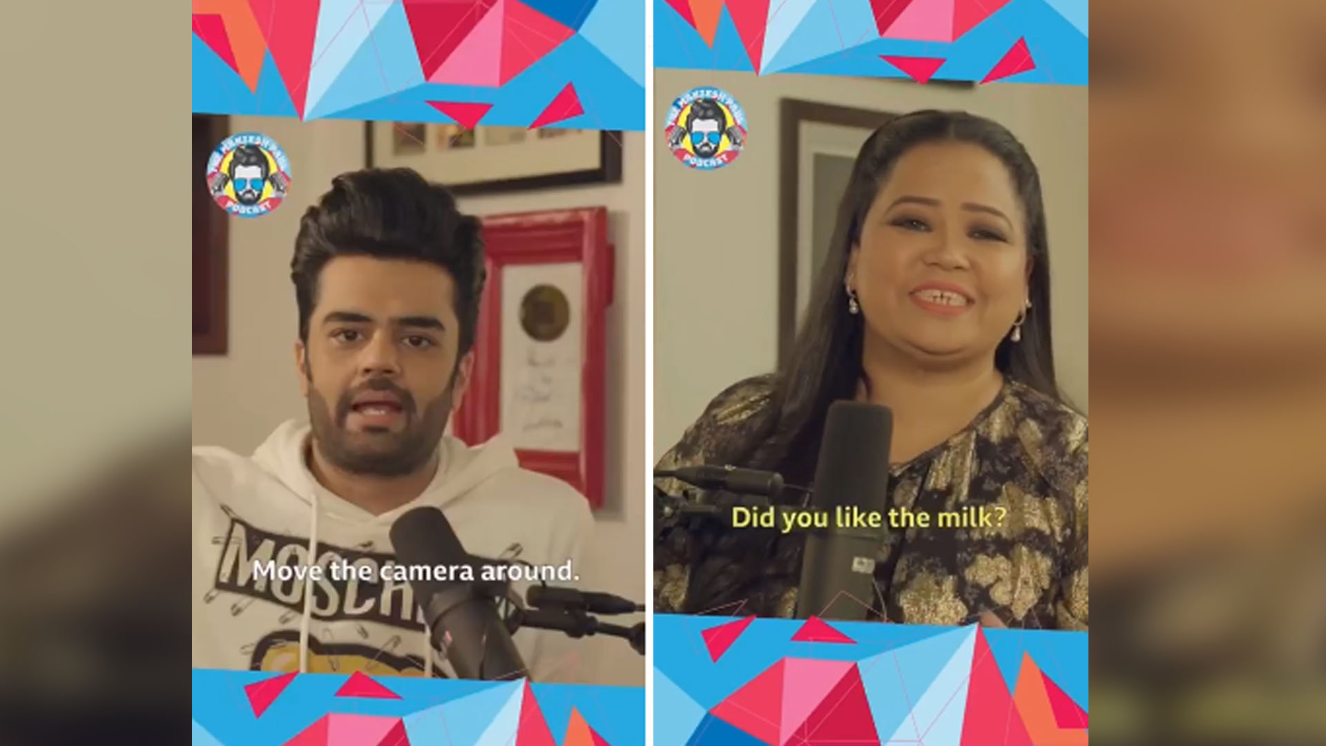 Maniesh Paul and Bharti Singh are a laughter riot in these BTS video of his podcast