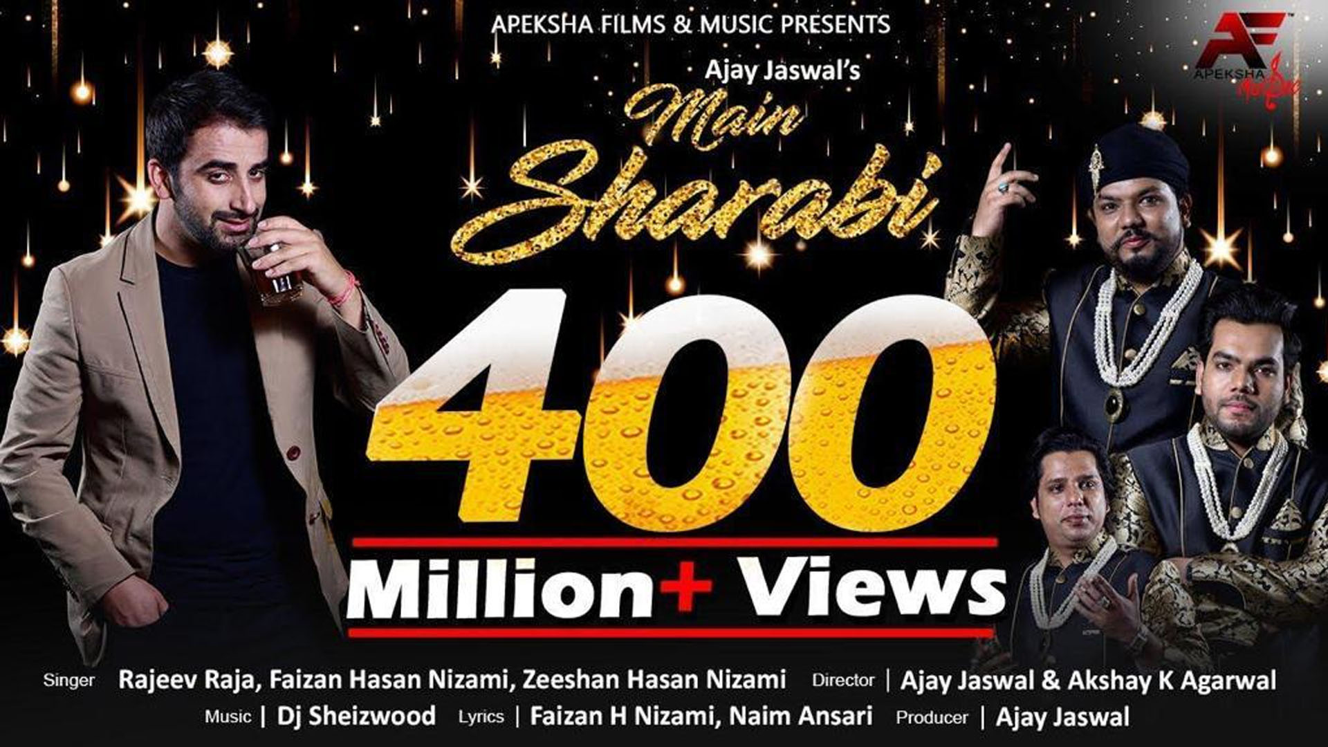 Legendary DJ and music composer DJ Sheizwood makes an amazing world record with his single “Main Sharabi” crossing a landmark figure of a 400 million organic mark and views on Youtube in less than 4 months in a unique category .