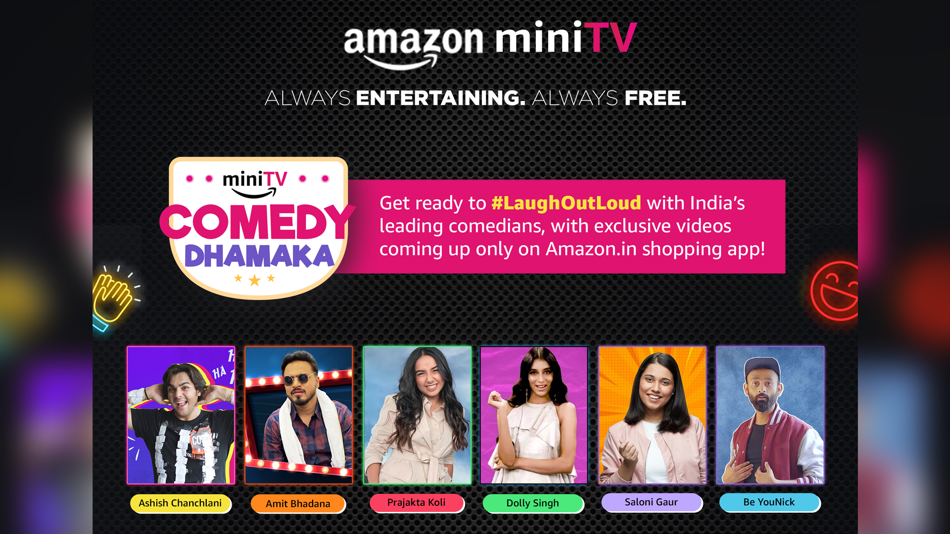 INDIA’S TOP COMEDIANS BRING EXCLUSIVE CONTENT TO miniTV FOR FREE