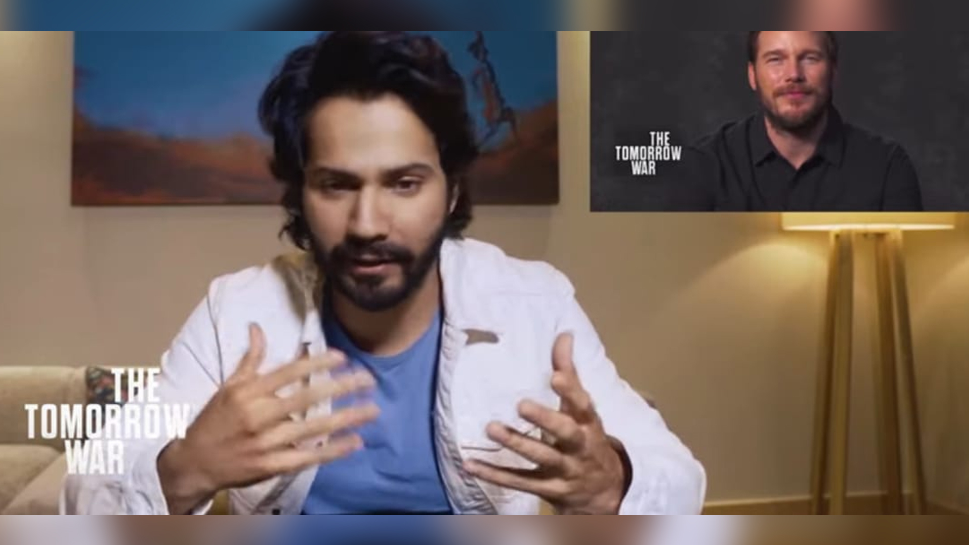 Varun Dhawan teaches Bollywood dance to Chris Pratt as the duo interact ahead of the premiere of Amazon Original Movie, The Tomorrow War