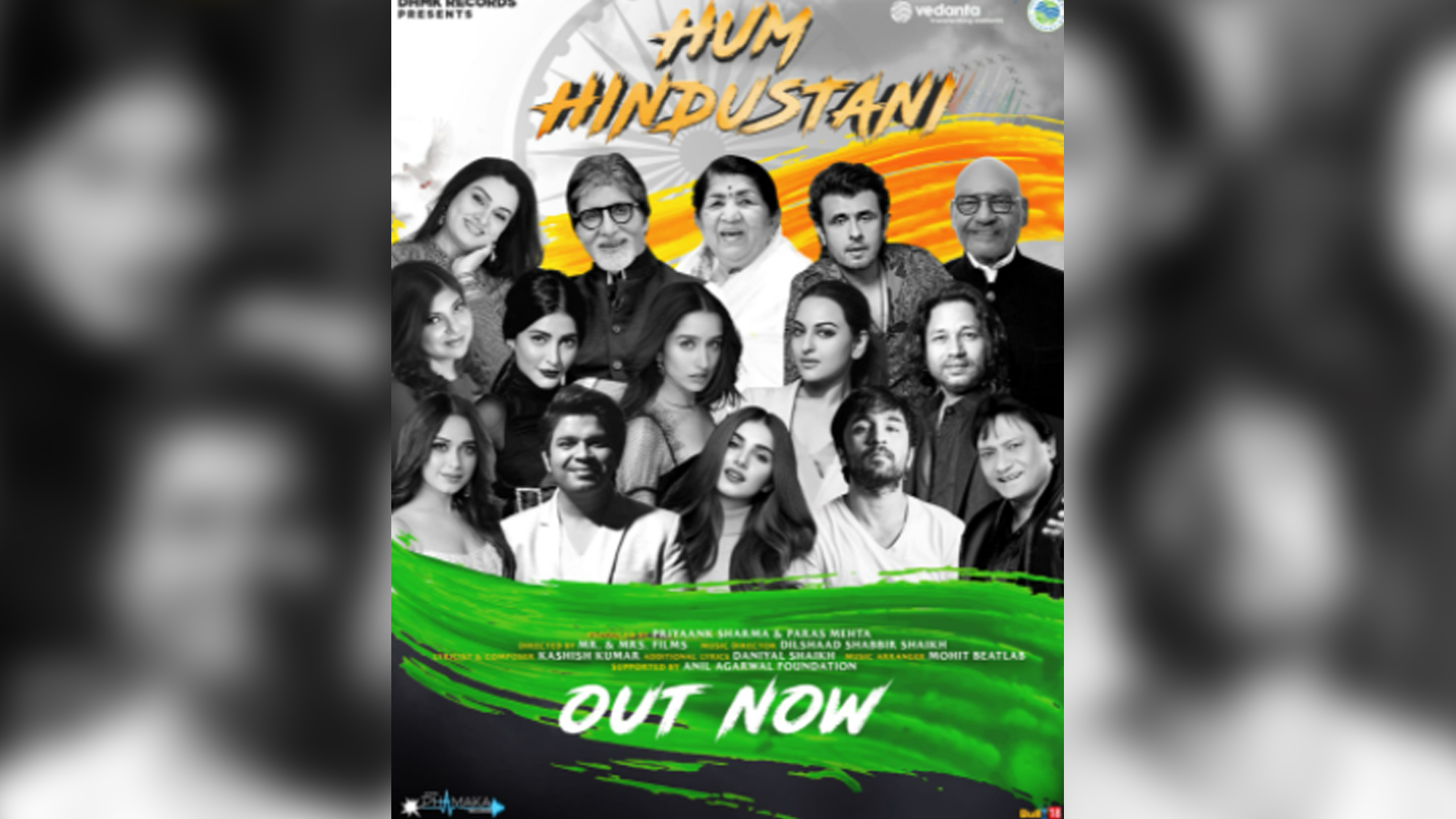 Dhamaka Records releases their first track, a soulful  Independence Day anthem titled Hum Hindustani featuring 15 industry stalwarts!