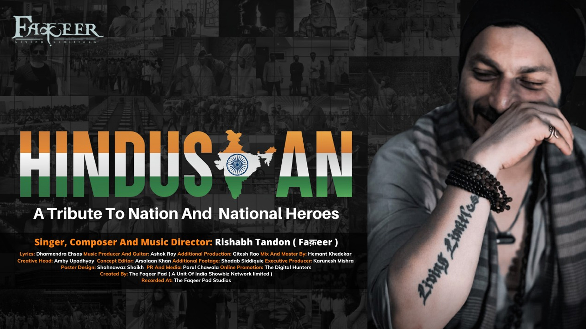 On the occasion of 75th Independence Day, Singer, Composer, And Music Director: Rishabh Tandon releases the poster of his new track “Hindustan” – A Tribute To Nation And National Heroes.Official song out on 14th August.