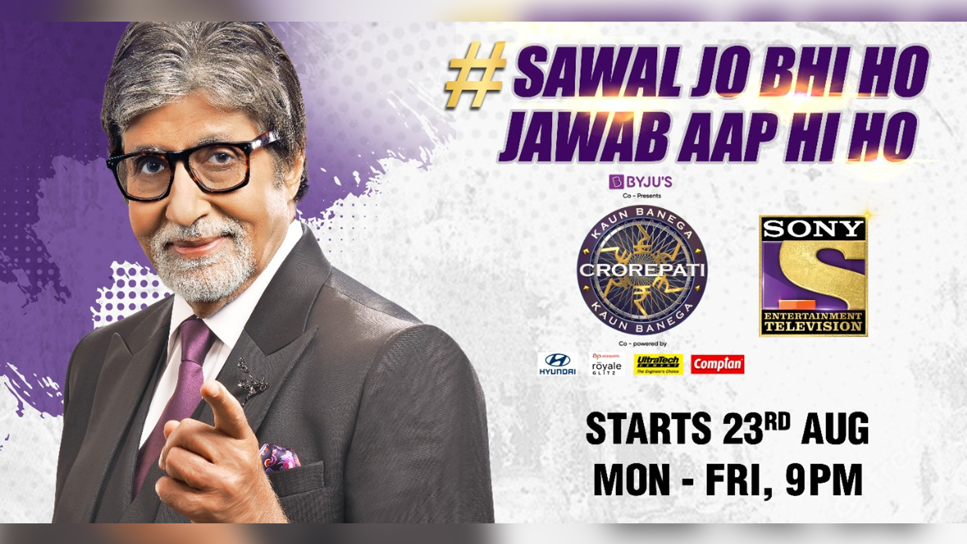 Kaun Banega Crorepati promises to be Gyaandaar; Dhandaar and Shaandaar as it gears up for its 13th SeasonWith spectacular new additions to the format, the show will premiere on 23rd August and will air every Mon-Fri at 9pm only on Sony Entertainment Television