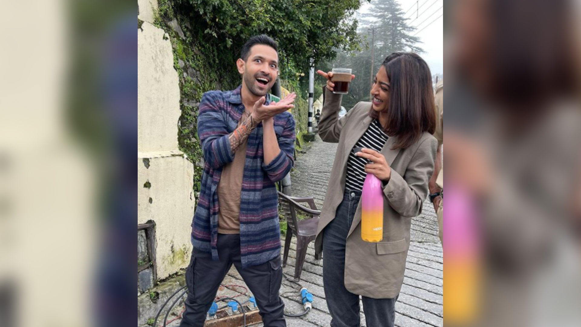 Shoot mode on: Radhika Apte shares a BTS candid moment with co-star Vikrant Massey