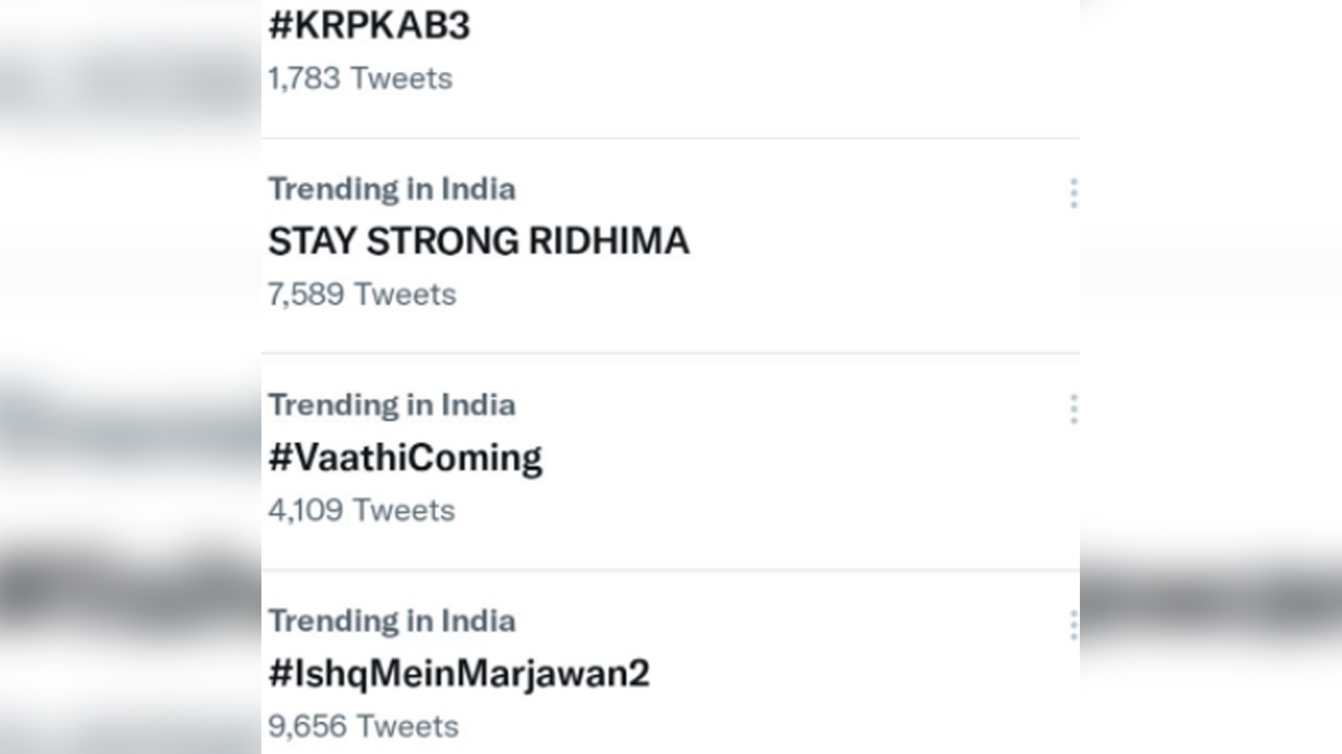 Now trending : Fans stand against bullying , trend #StayStrongRidhima