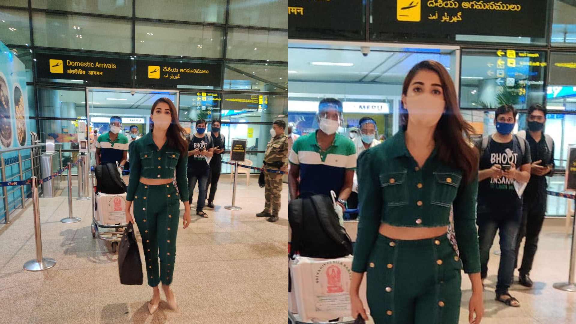 Pooja Hegde grooves to Botta Bomma as she returns to Hyderabad for the shoot of her upcoming film