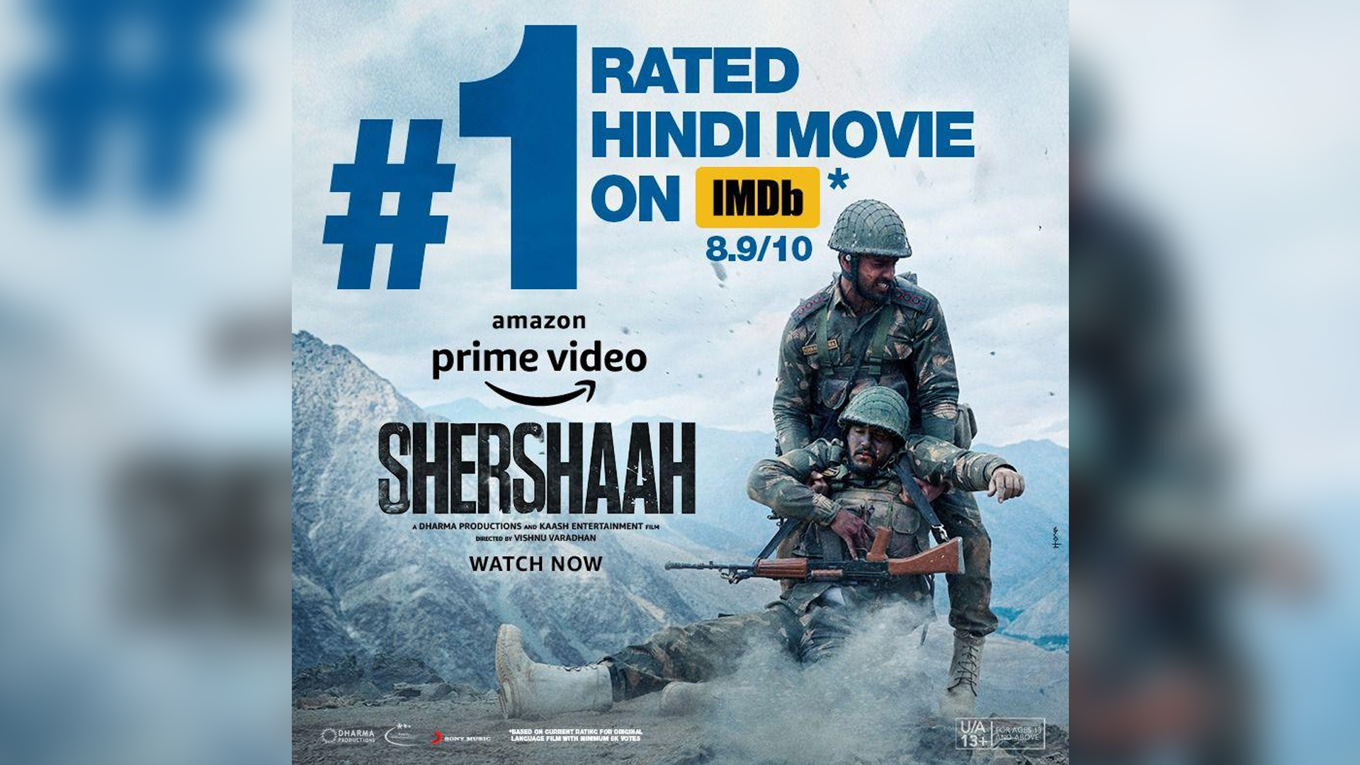 AMAZON ORIGINAL MOVIE SHERSHAAH BECOMES THE MOST POPULAR ORIGINAL-LANGUAGE HINDI FILM ON IMDb