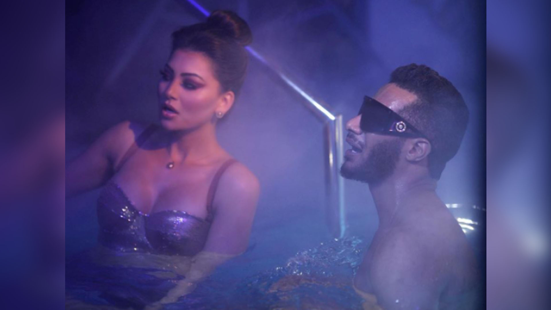 Actress Urvashi Rautela glamours pool pictures with Mohamed Ramandan As “Versace baby” completes three months.