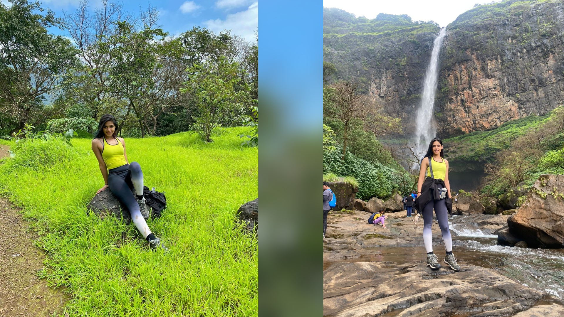 Actress Pranati Rai Prakash has a whale of a time with her gang at the breathtakingly beautiful waterfall.