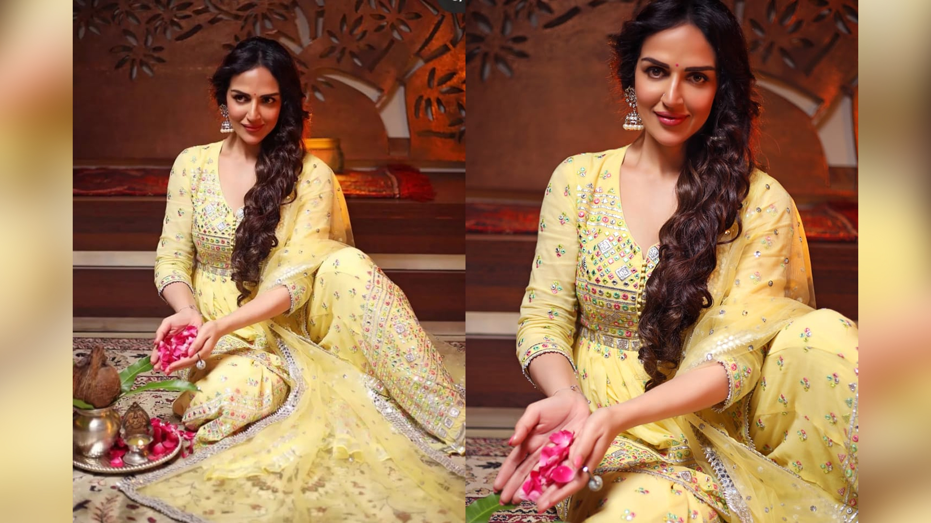 Esha Deol Takhtani pays a colorful tribute to 9 colors of Navratri, collaborates with new designers to create wearable fashion