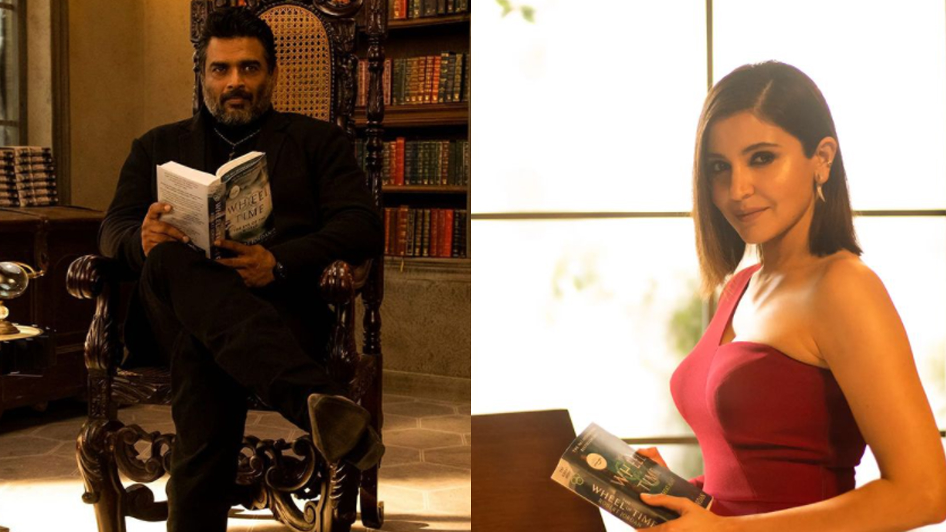 ANUSHKA SHARMA AND R. MADHAVAN STRIKE AN INTRIGUING POSE WITH THE POPULAR NOVEL THE WHEEL OF TIME