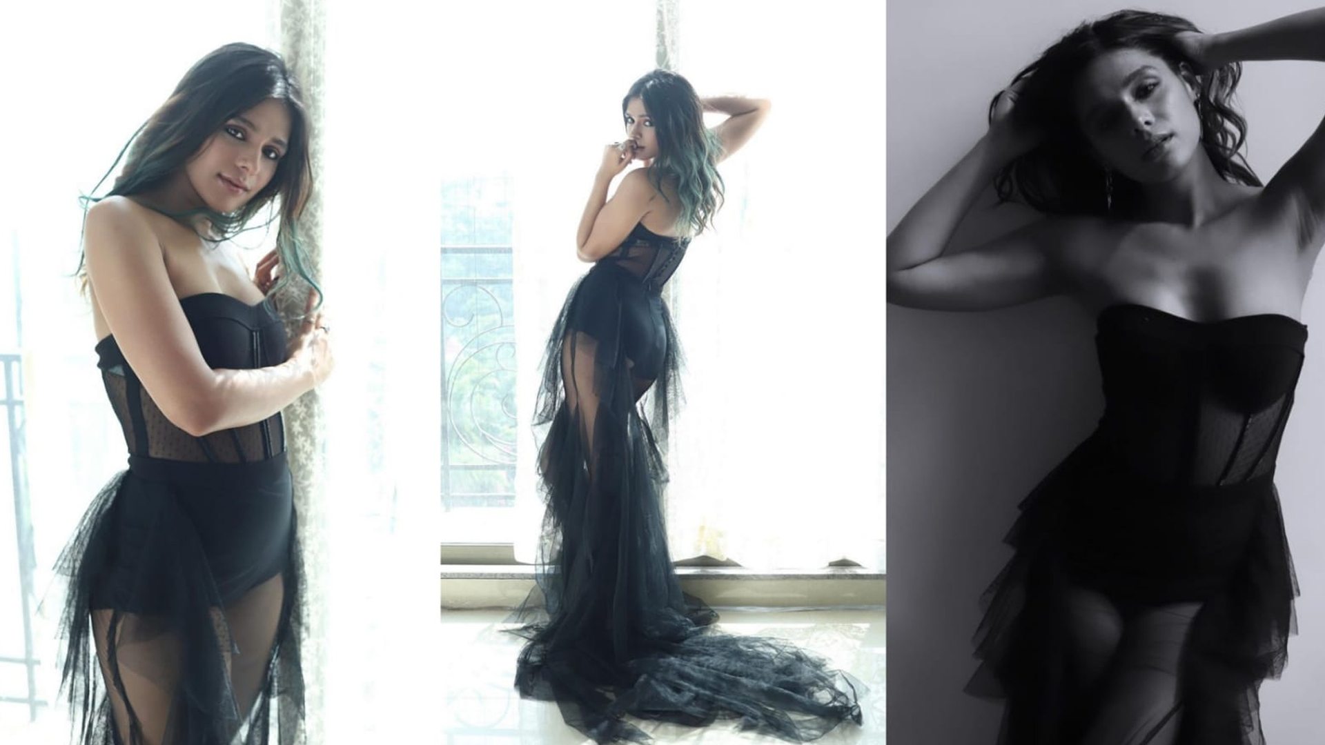 Pranati Rai Prakash Keeps It Top Notch In Her Black Sheer Corset Dress; The Actress Is All Set To Spread Black Magic