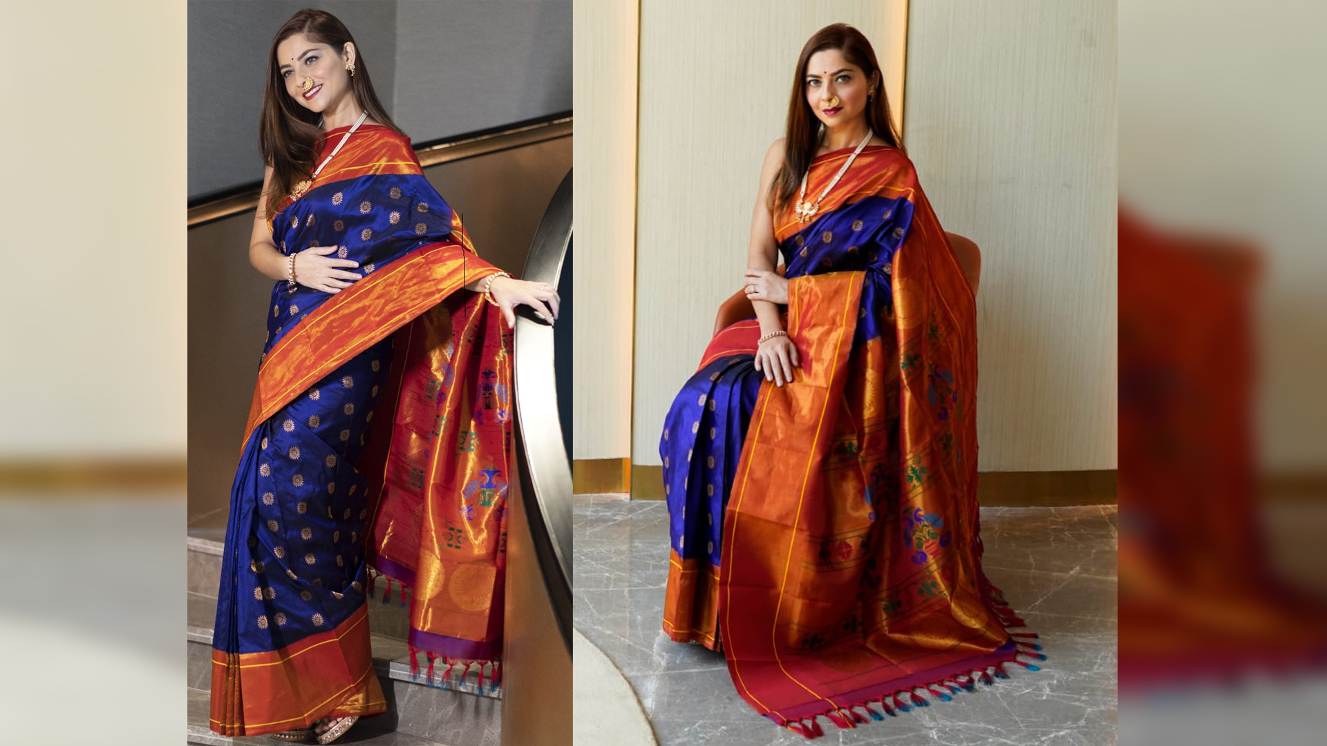 During my first film shoot I learned to drape a saree on my own