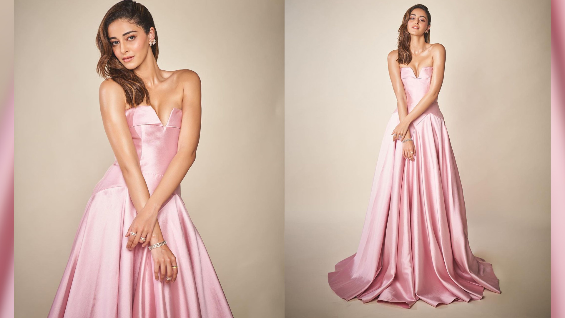 Ananya Panday looks like a princess in her pink strapless gown