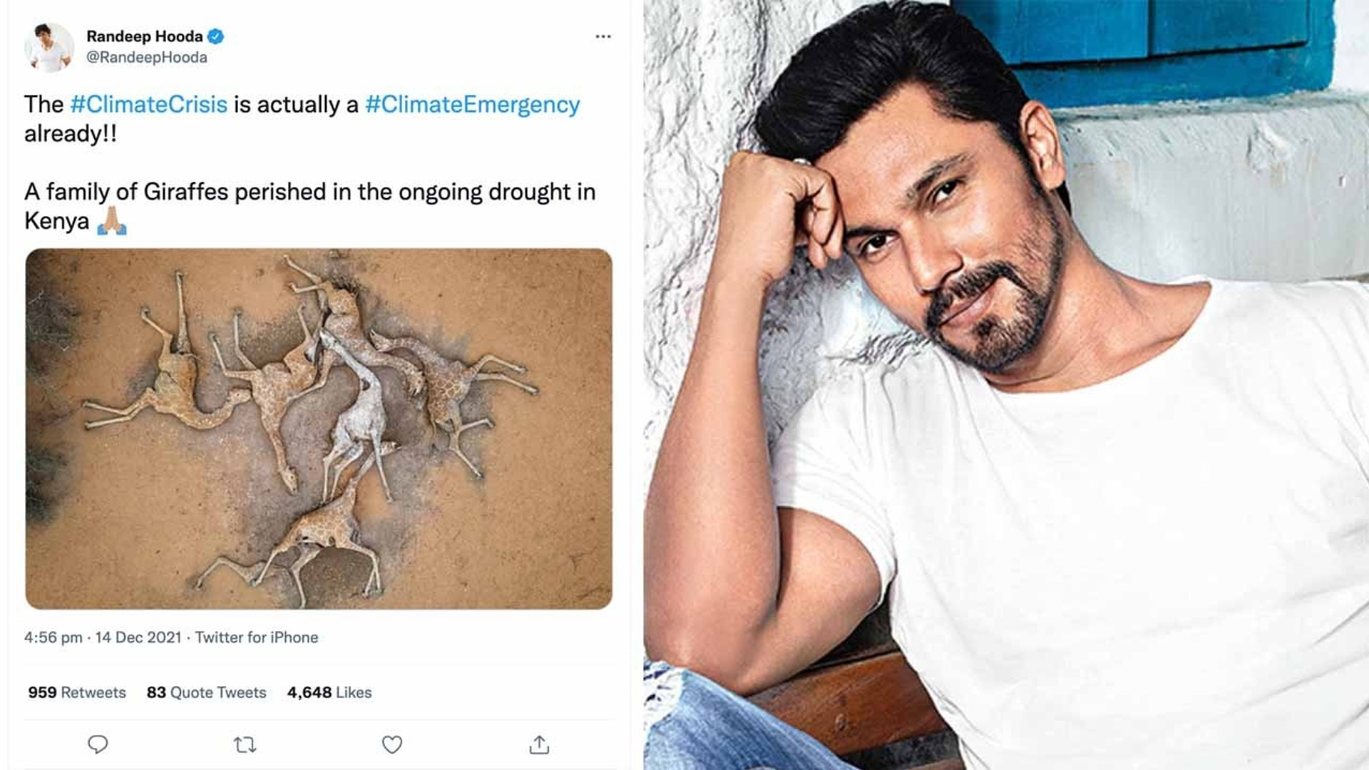 Randeep Hooda throws light on the ongoing climate crisis, warns fans that it’s an emergency!