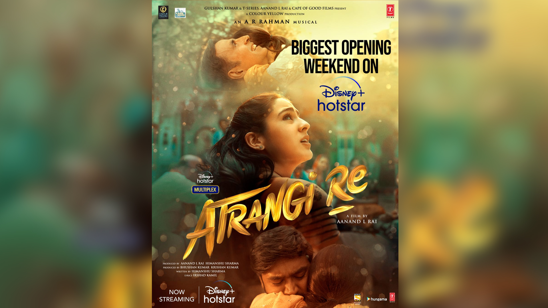 Disney+ Hotstar’s Atrangi Re has a record-setting opening weekend on the platform!