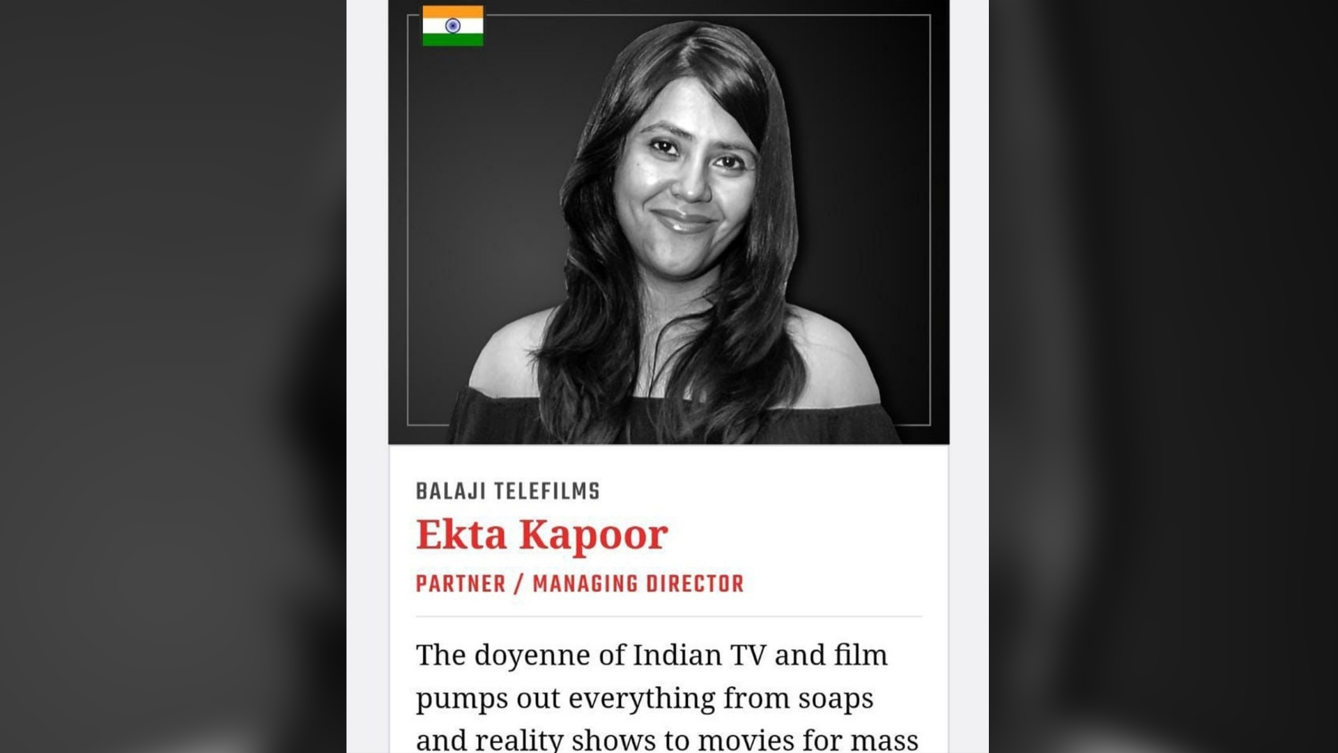 Ekta Kapoor is ecstatic as she features on Variety500, says, “Overwhelmed on sharing this space with such a prolific list!