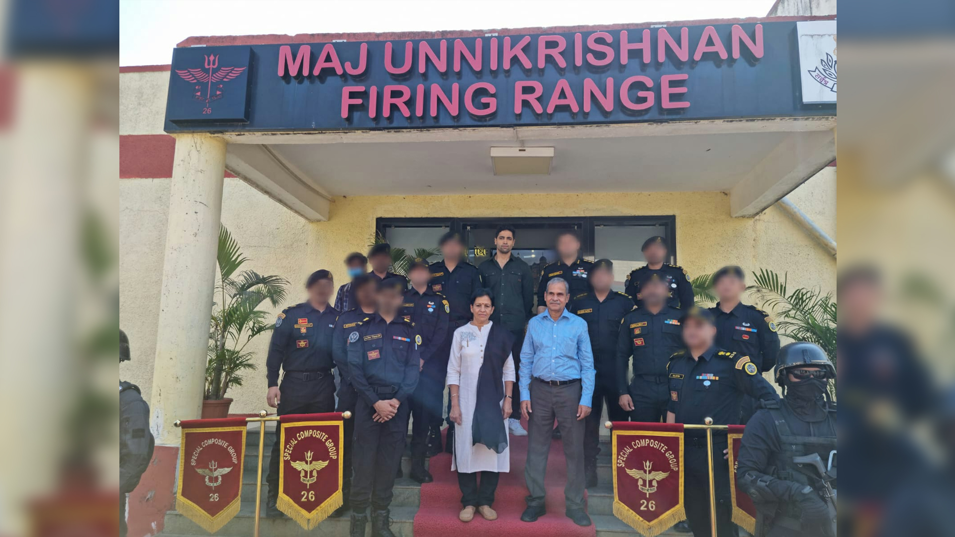 Major Sandeep Unnikrishnan’s parents and actor Adivi Sesh visit NSG camp named after the martyr on his death anniversary