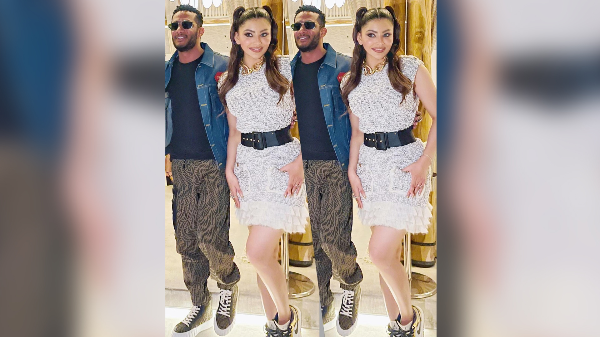 Check Out this throwback picture of actress Urvashi Rautela Along With Arab Superstar Mohmand Ramandan when she donned an overall attire worth rupees 2 lakhs