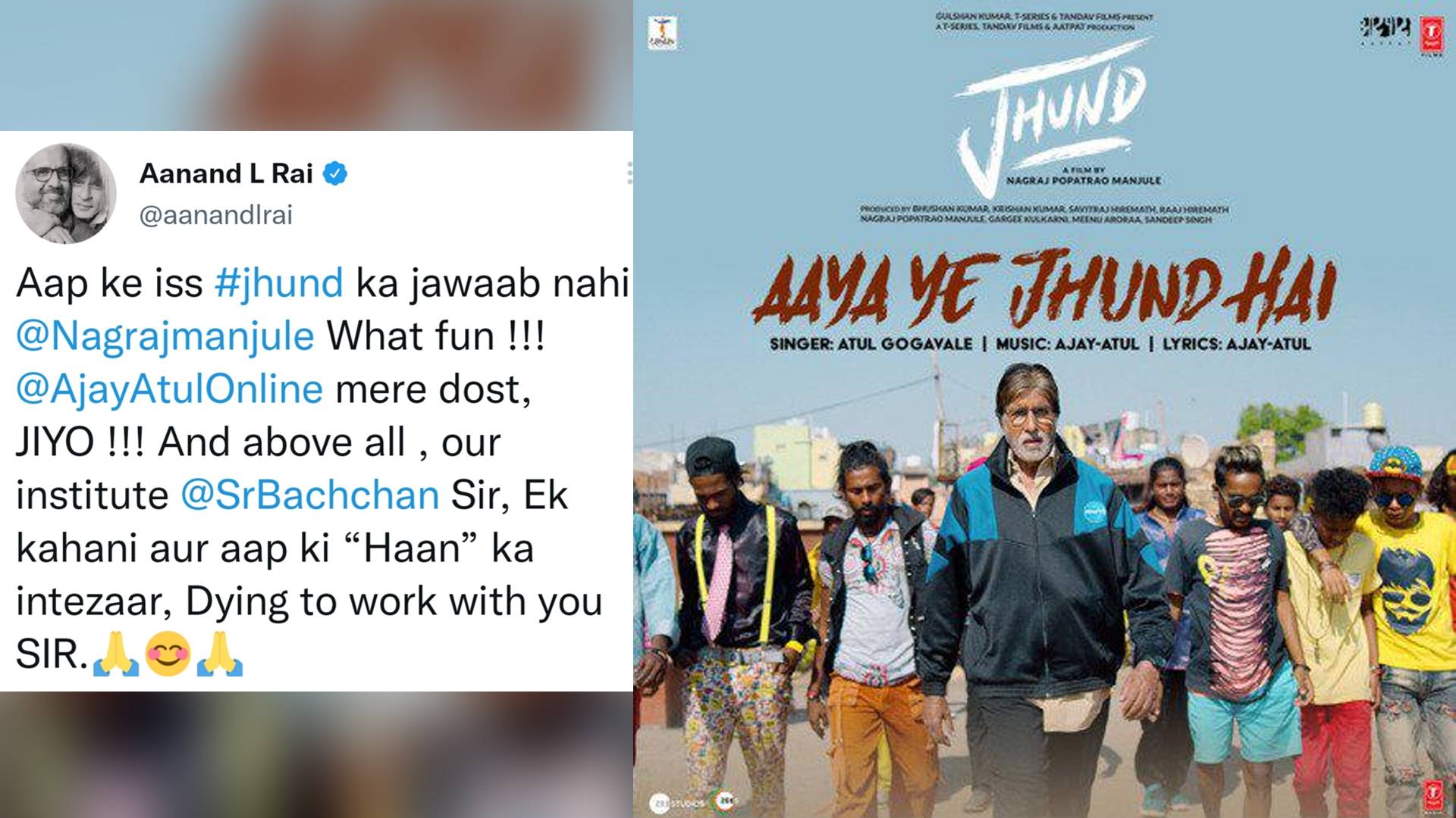 Aanand L Rai’s response to Big B’s Jhund song has us all intrigued!