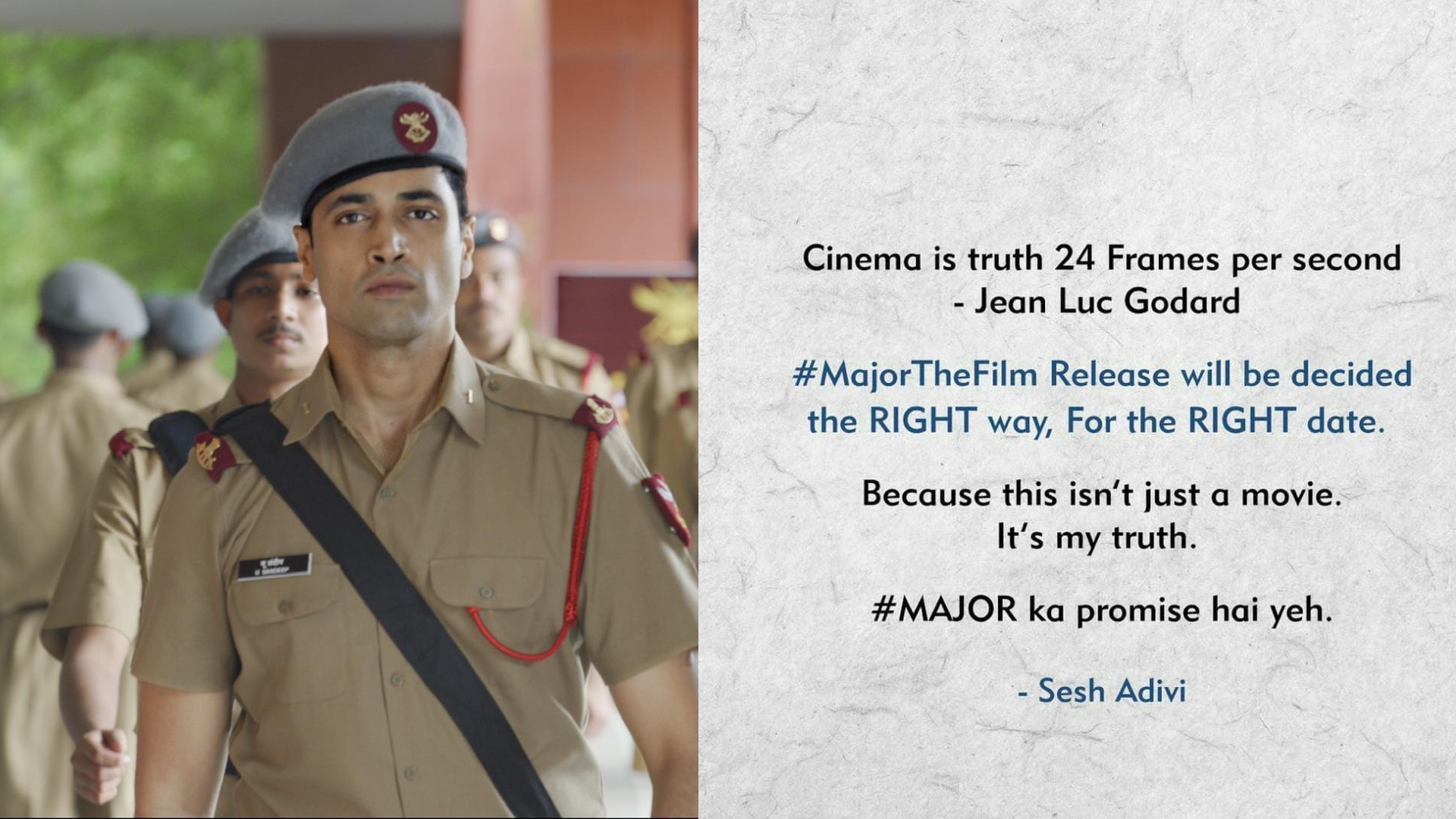 While the industry grapples with a release date frenzy, Major aka Adivi Sesh chooses to wait and give his film the space it deserves!