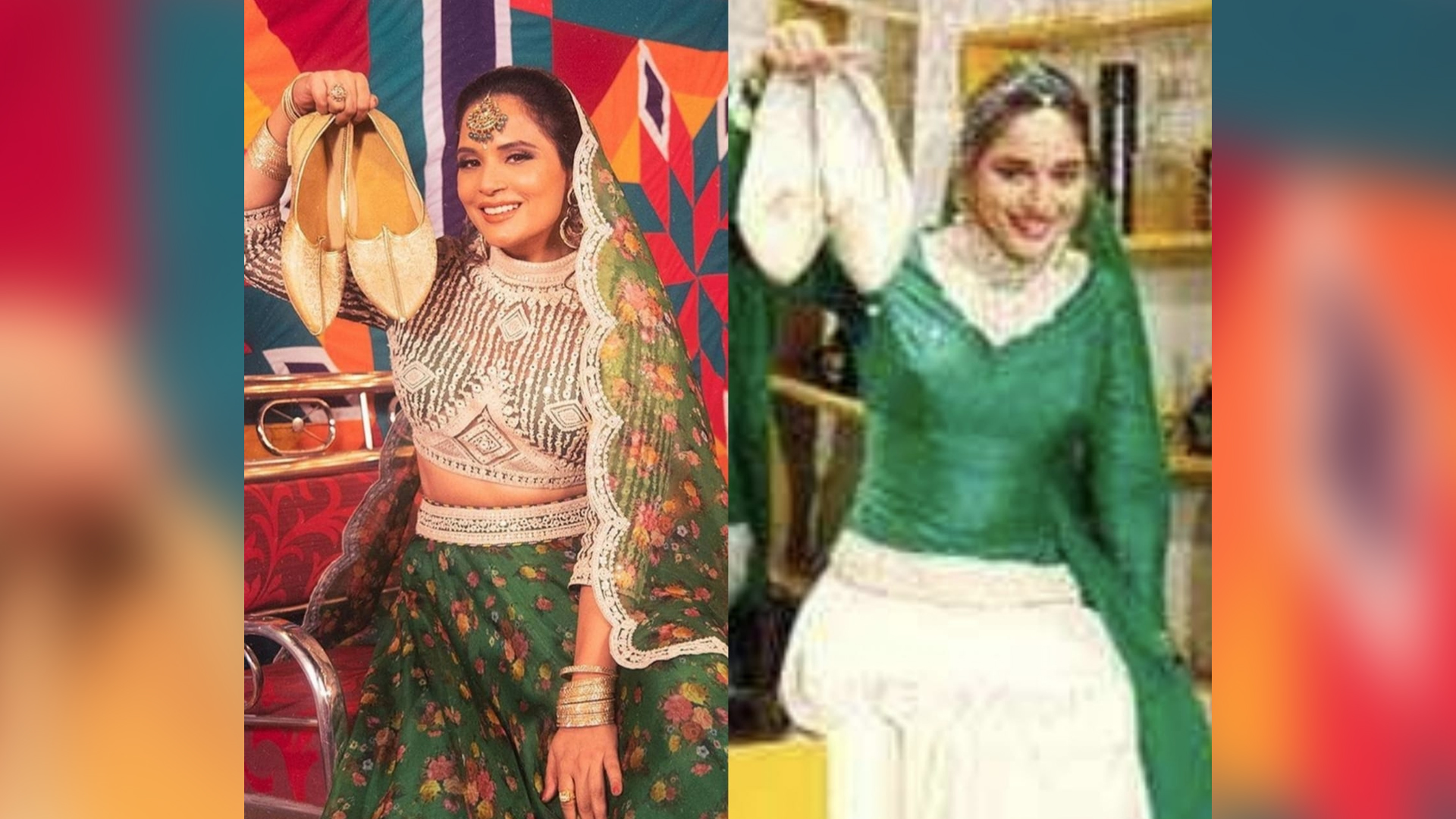 Richa Chadha recreates Madhuri Dixit’s iconic look from ‘Hum Aapke Hain Koun’