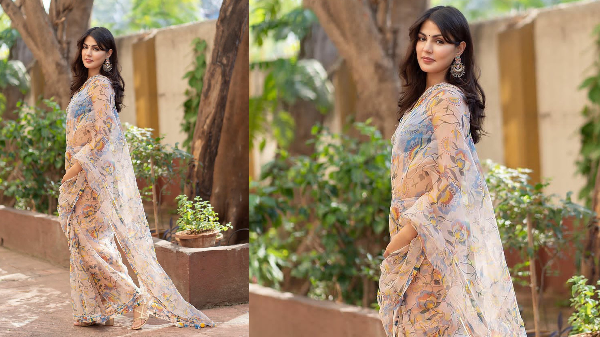 Rhea Chakraborty explores her gratitude in a decent saree look