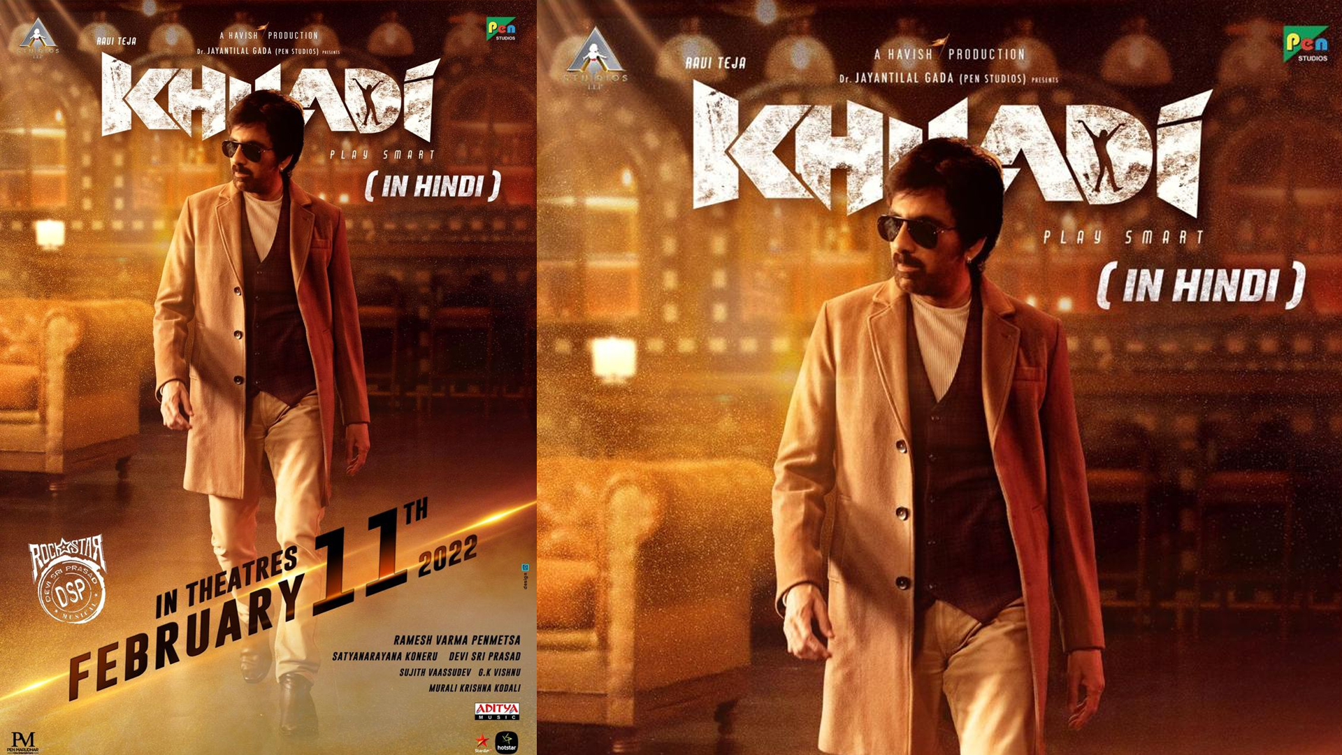 Ravi Teja’s upcoming action entertainer movie ‘Khiladi’ to release in Hindi on 11th February 2022