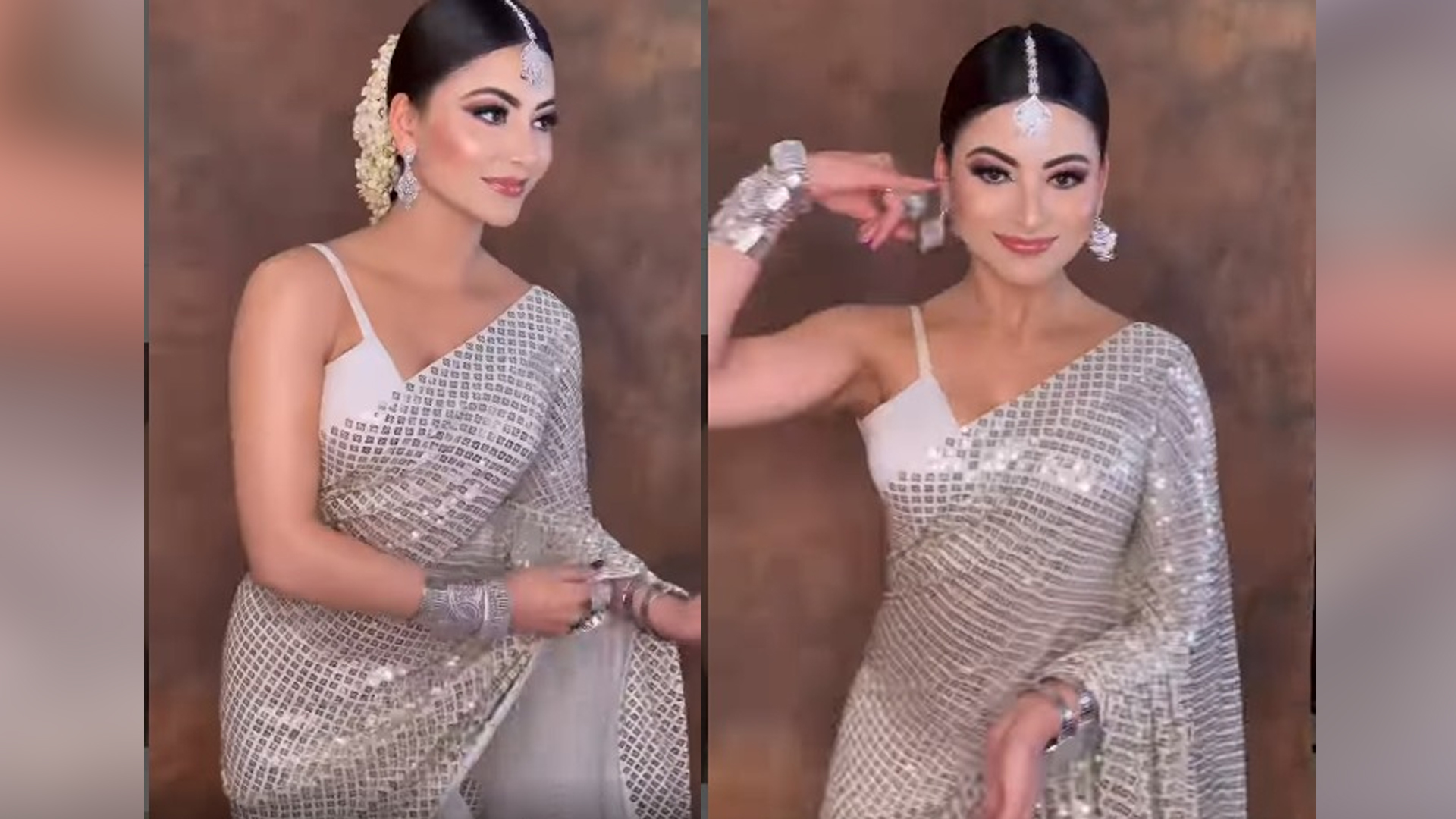 Urvashi Rautela Is A Combo Of Sexy And Desi As She Grooves On Kajra Re In Her White Mirror Work Saree