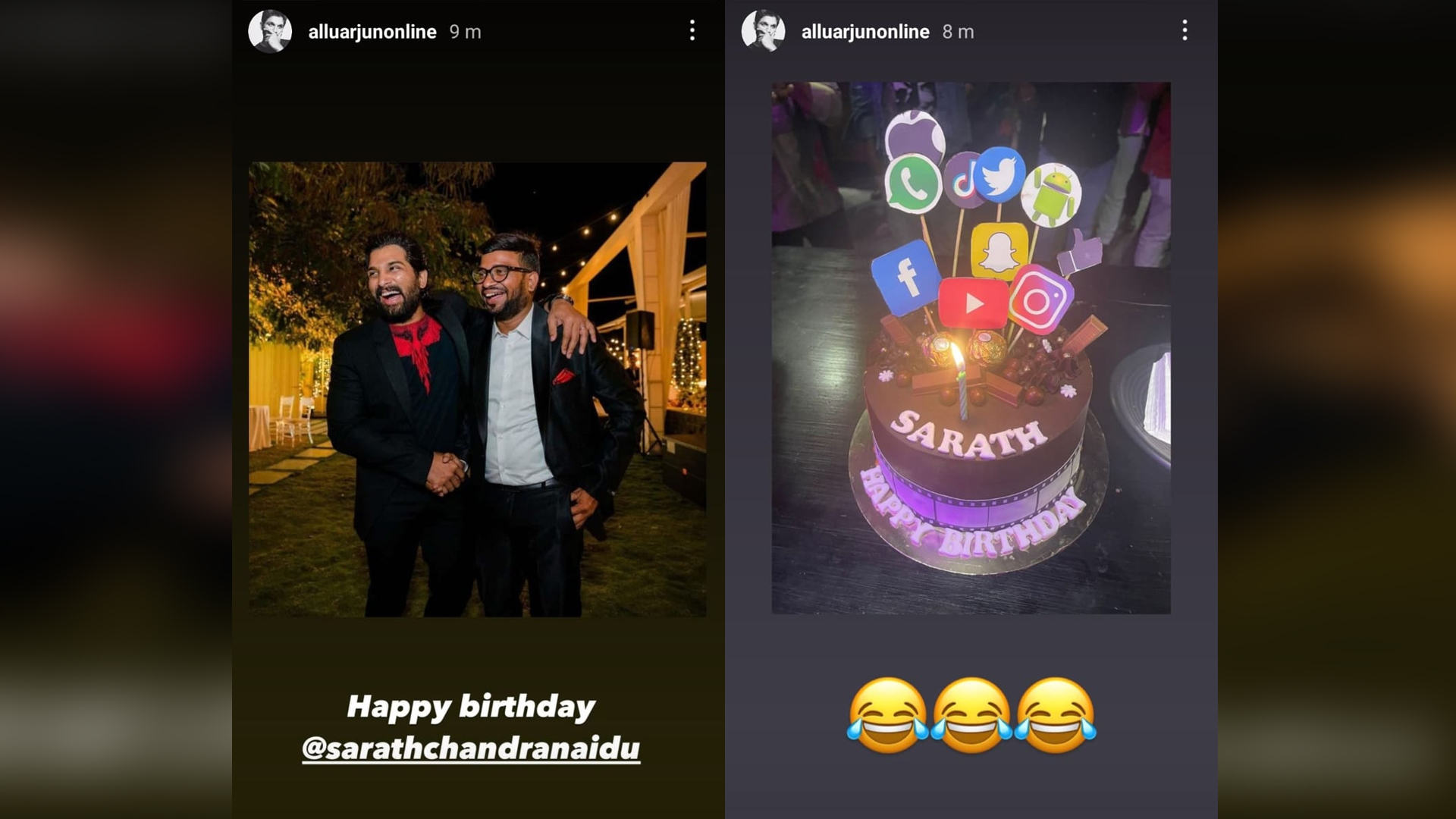 Allu Arjun shares celebration pics from one of his team member’s birthday!