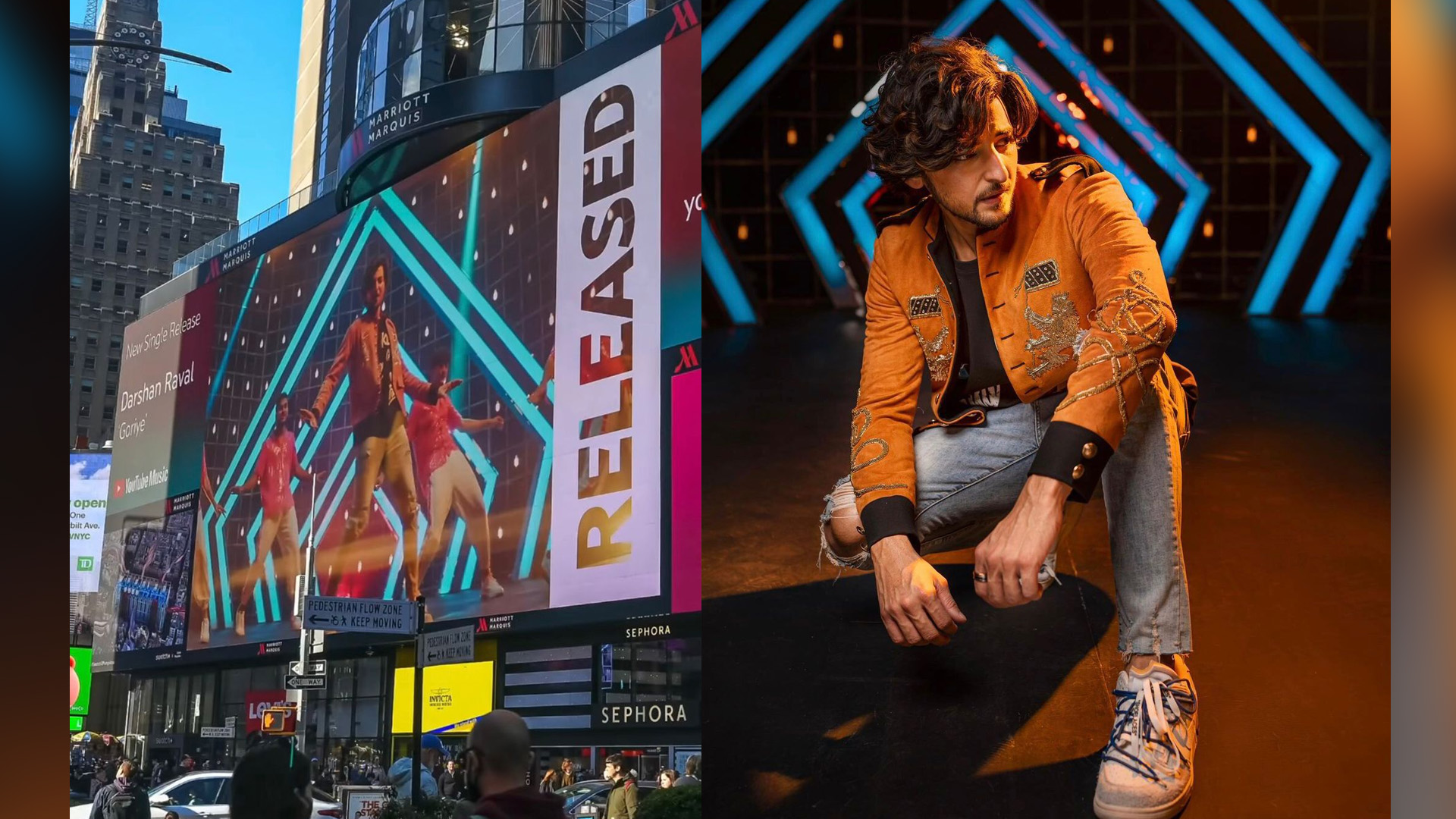 Darshan Raval stuns on the New York Times Square and LA billboards with Goriye