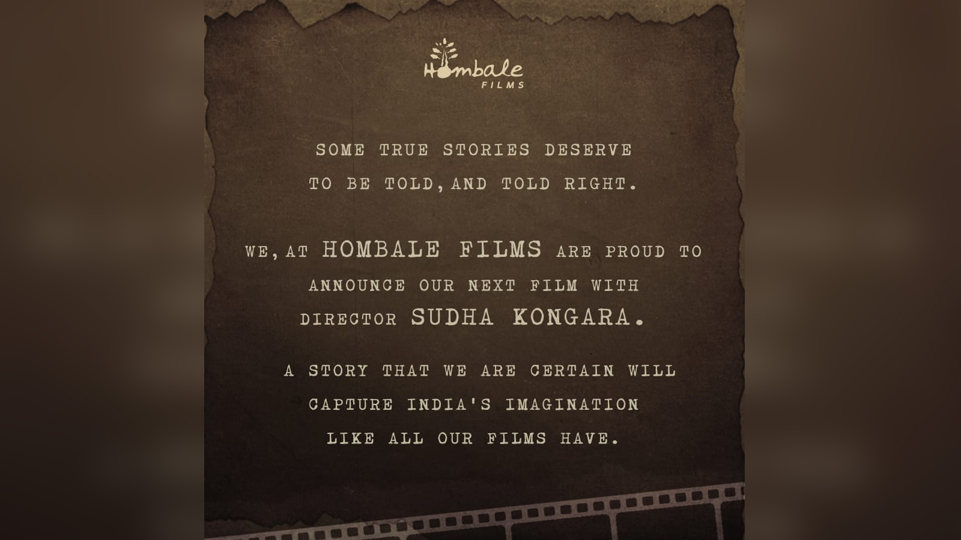 KGF2 producers Hombale Films to collaborate with Sudha Kongara for their forthcoming film, netizens go gaga after their announcement post. Check out