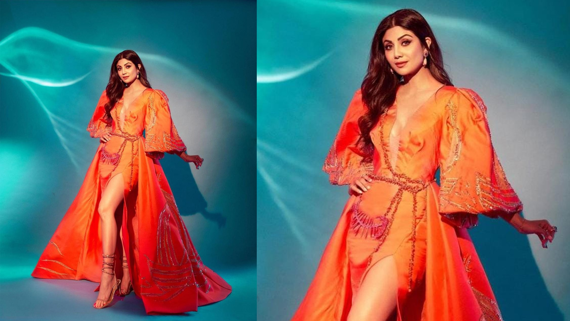 Superstar Shilpa Shetty looks like a vision in orange at India’s Got Talent finale