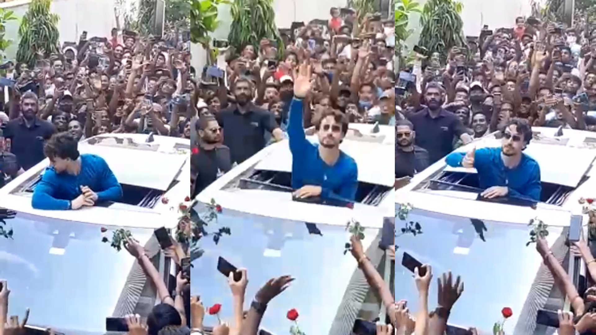 Tiger Shroff receives a rosy welcome from Ahmedabad, as the action hero arrives the city for 2nd trailer launch of Sajid Nadiadwala’s Heropanti 2