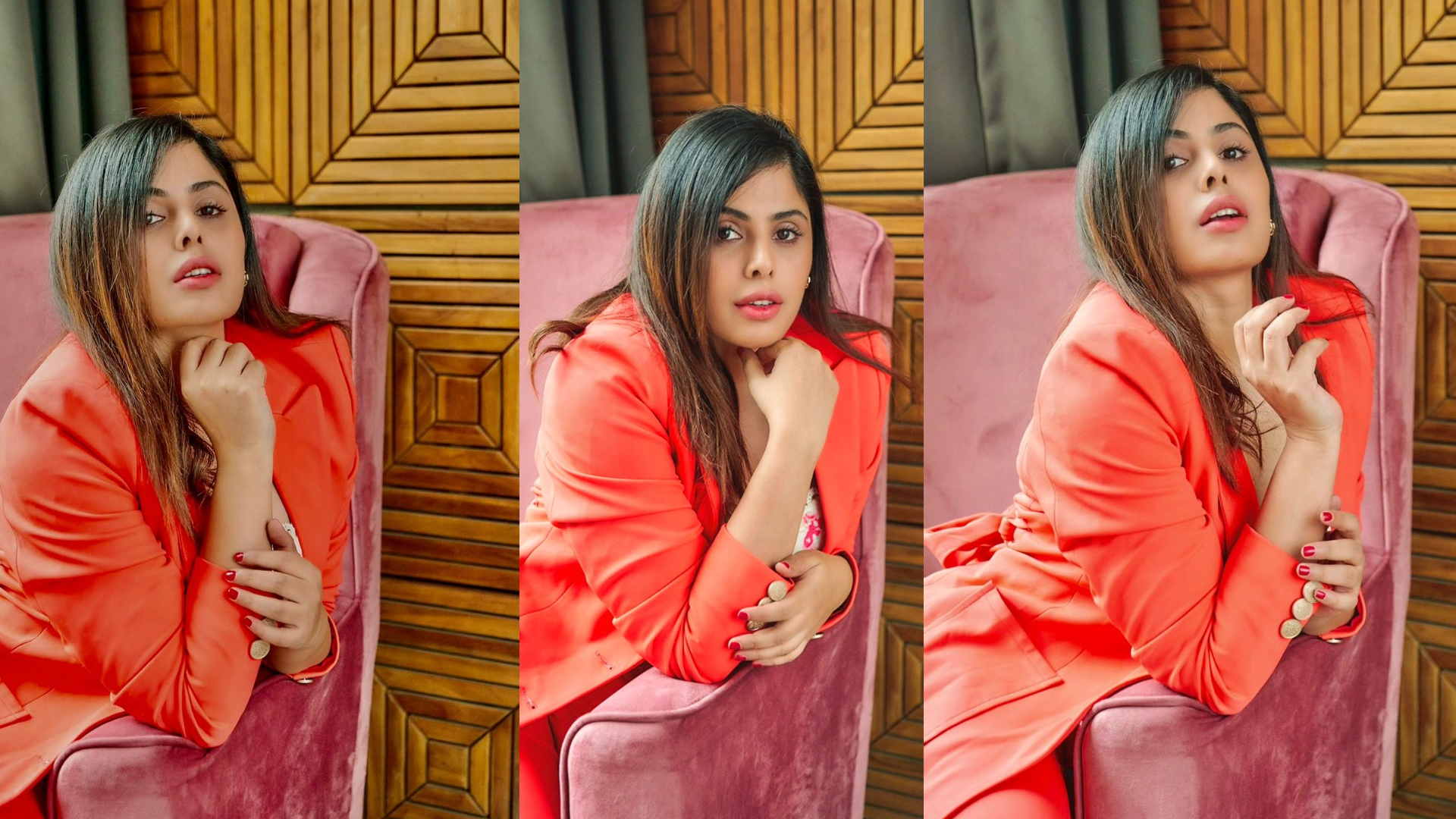 Actress Sehnoor Ace the Boss Lady vibes in this stylish, bold orange pantsuit: Check out now!