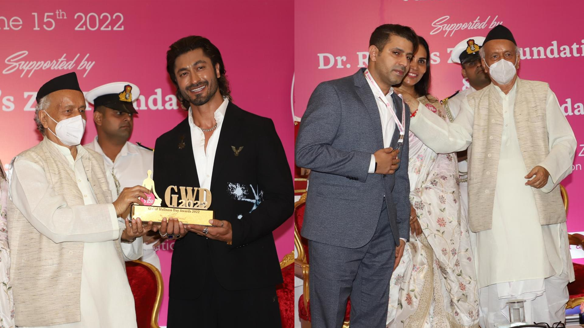 Hit Bollywood actor-director duo Vidyut Jammwal and Faruk Kabir felicitated at Global Wellness Awards