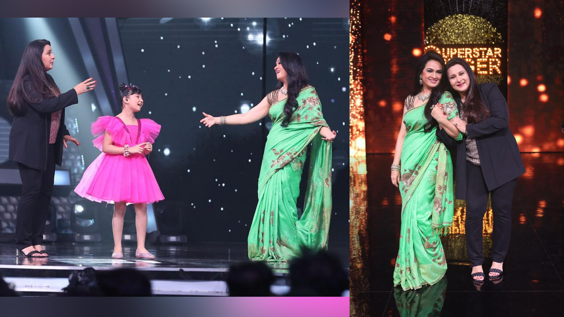 ‘Miss Mohali’ – Sayisha Gupta gifts ‘Bollywood Divas’ – Padmini Kolhapure and Poonam Dhillon a sash on Sony TV’s Superstar Singer 2