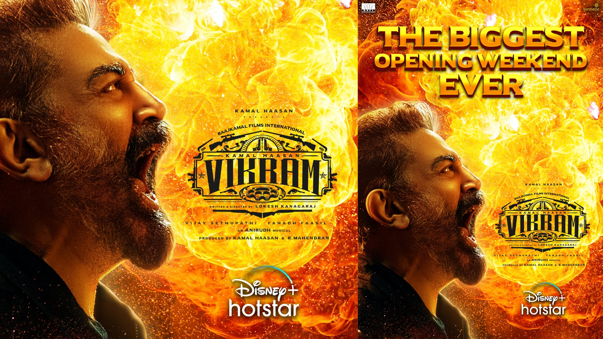 KAMAL HAASAN’S ‘VIKRAM’ WITNESSES THE BIGGEST OPENING WEEKEND EVER ON DISNEY+ HOTSTAR