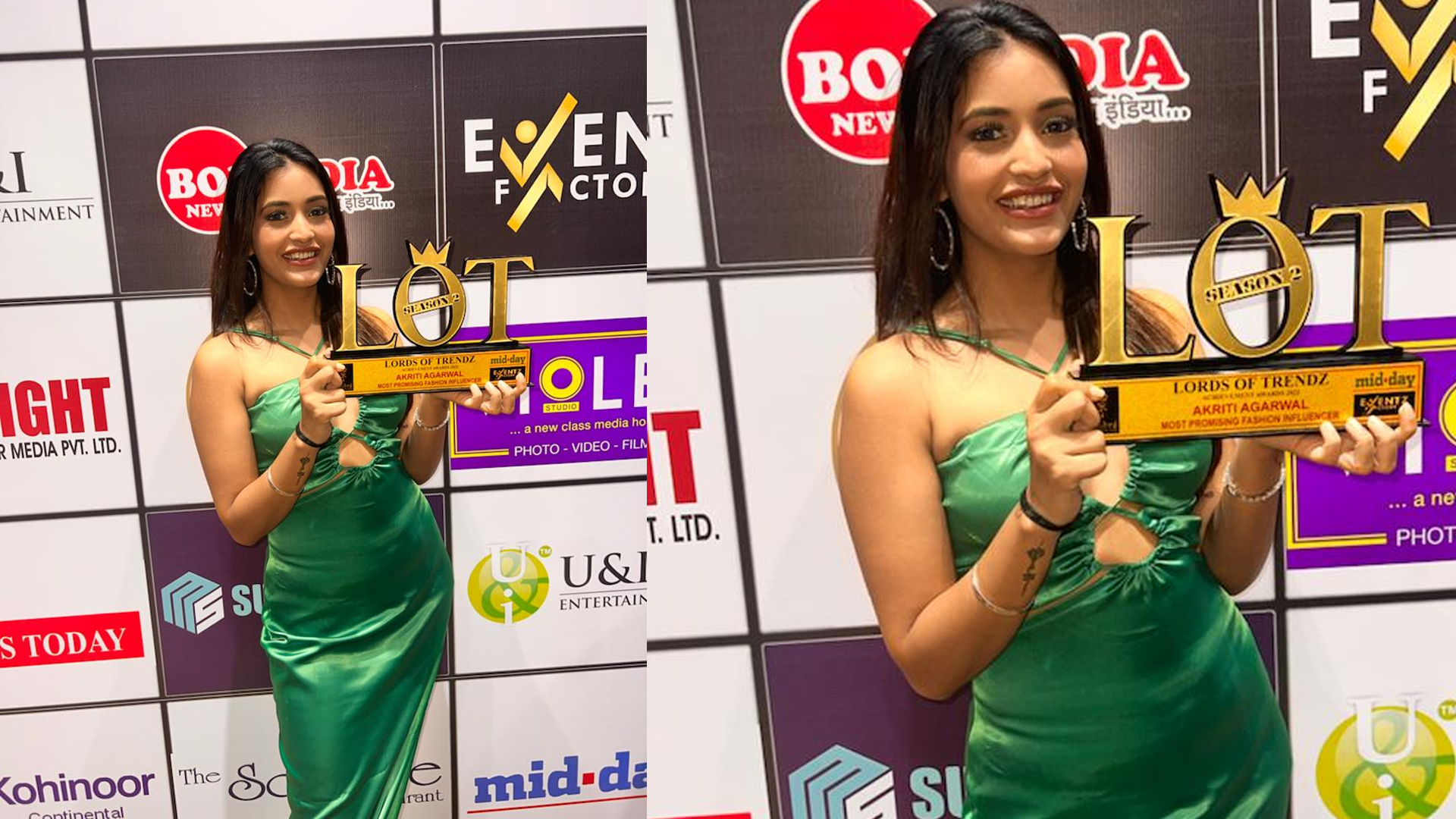 Choti Sardarni Fame, Akriti Agarwal, At the Lords Of Trendz Midday Awards, steals the show by taking home the Most Promising Fashion Influencer