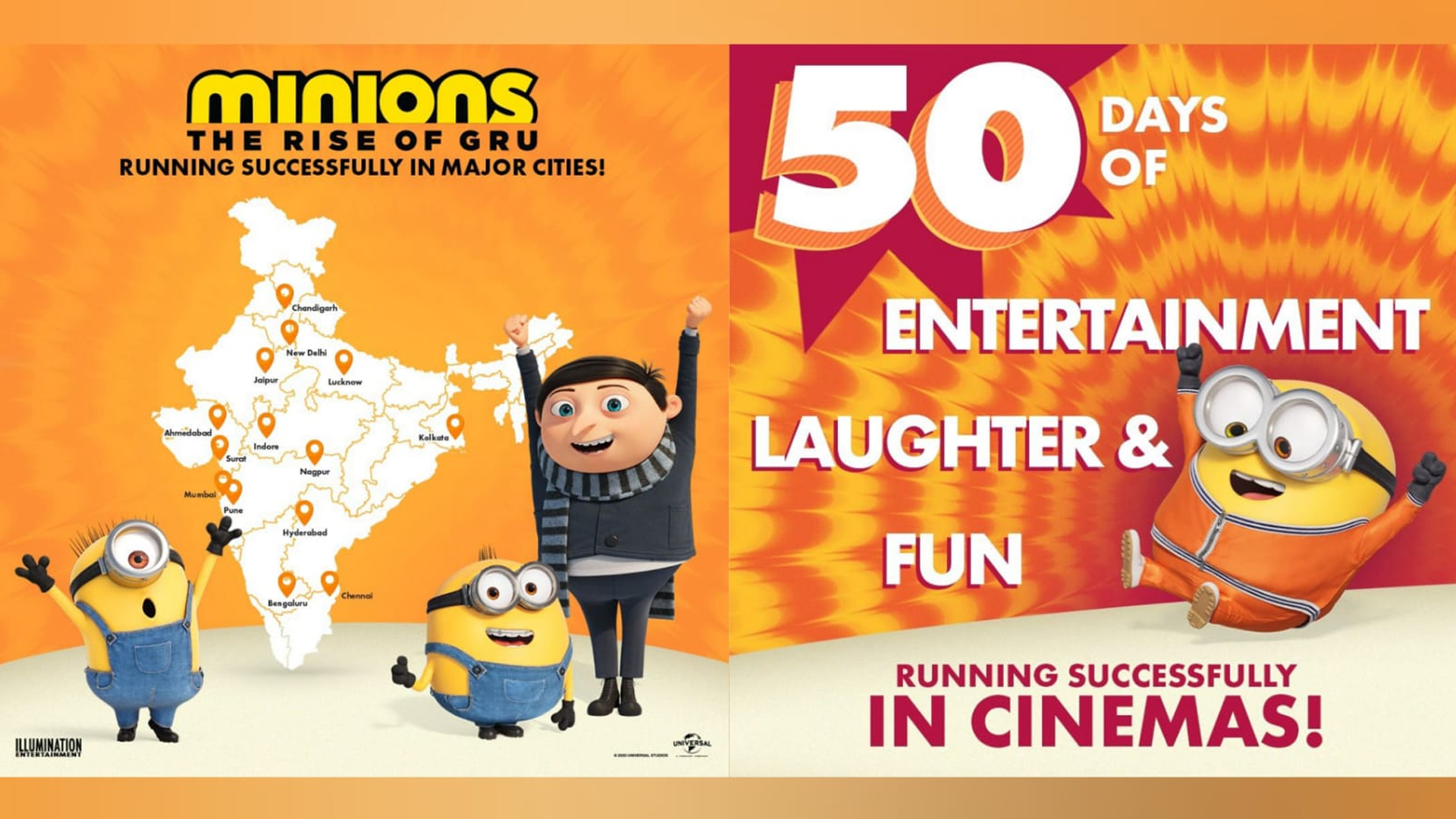 It is a coronation! Minions: The Rise of Gru has been running successfully for over 50 days in Indian theatres