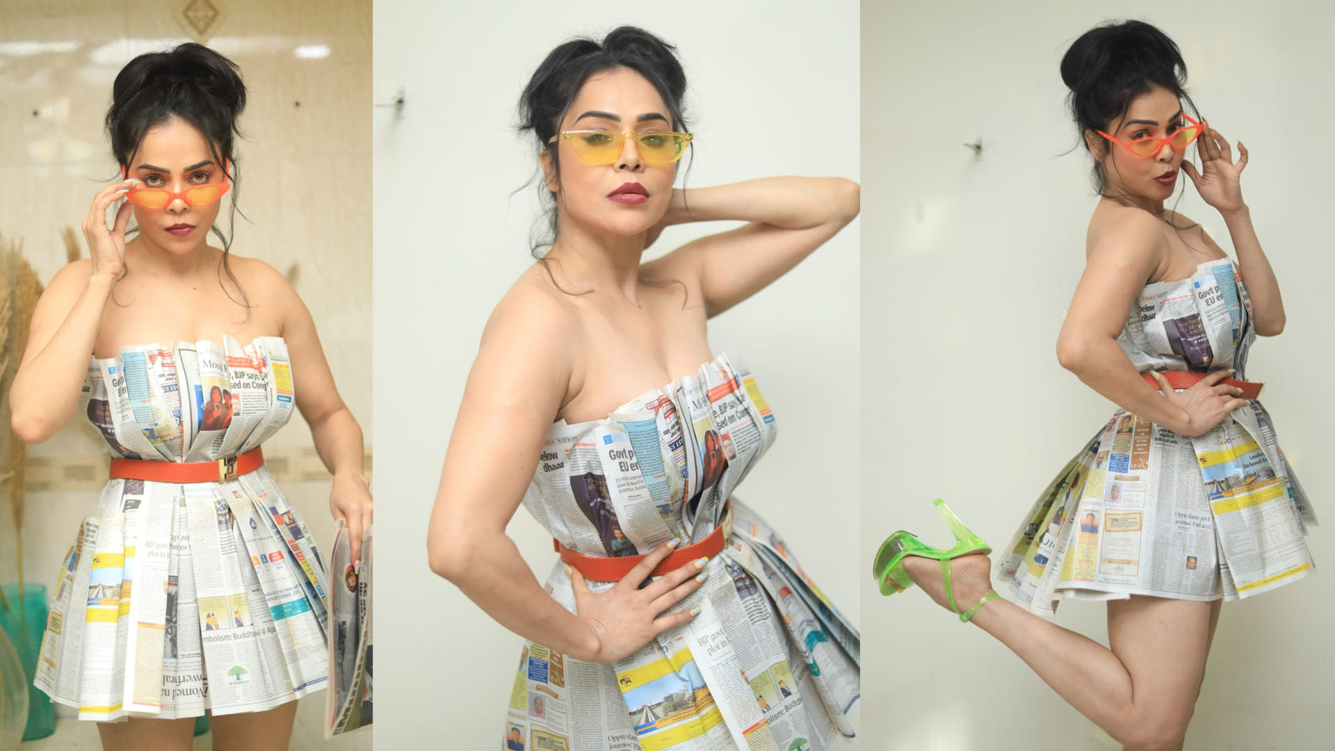 Actress Nikita Rawal newspaper dress goes viral; check out here