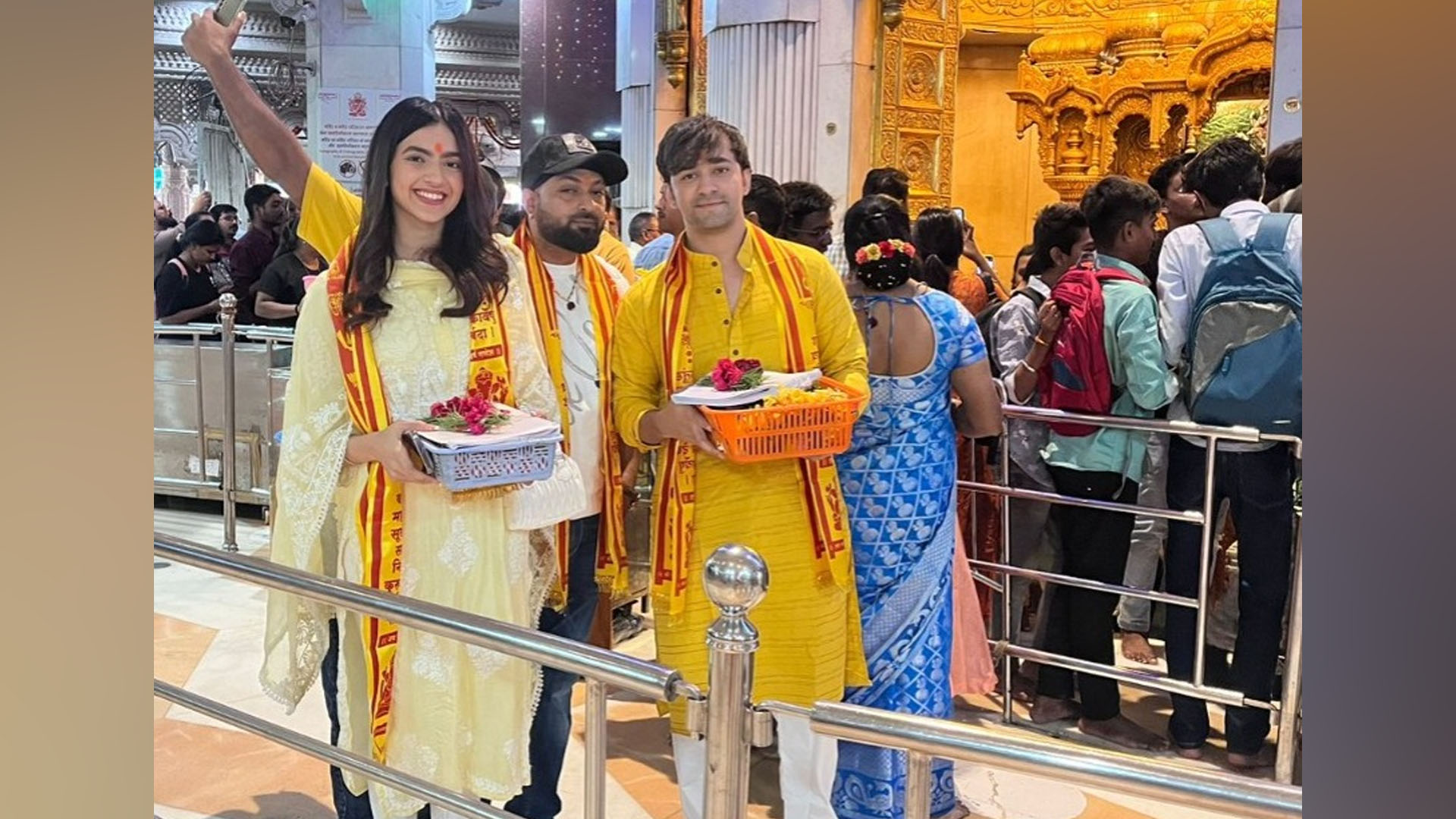 Finally! Actress Kashika Kapoor and director Pradip Khairwair seek blessings at Siddhvinayak as the actress announces her big Bollywood debut