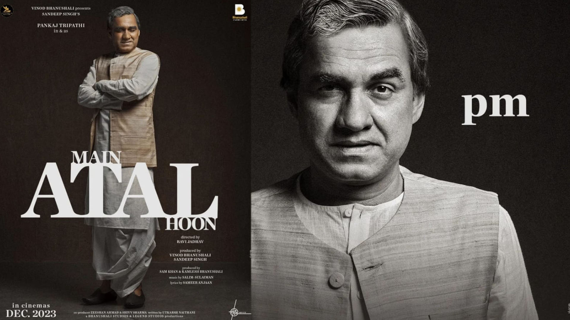 Main ATAL Hoon: On the Birth Anniversary of India’s most beloved Prime Minister Shri Atal Bihari Vajpayee, makers released the first look of Pankaj Tripathi as Atal Ji