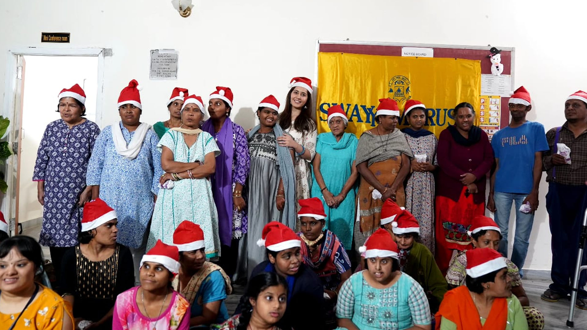 #BeTheMiracle: Raashii Khanna celebrates Christmas with children with mental and physical challenges