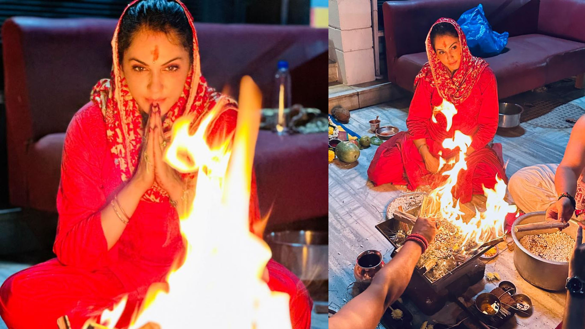 Isha Koppikar Narang Starts off the new Year on a Positive note By Organizing a Chandi Havan at Home