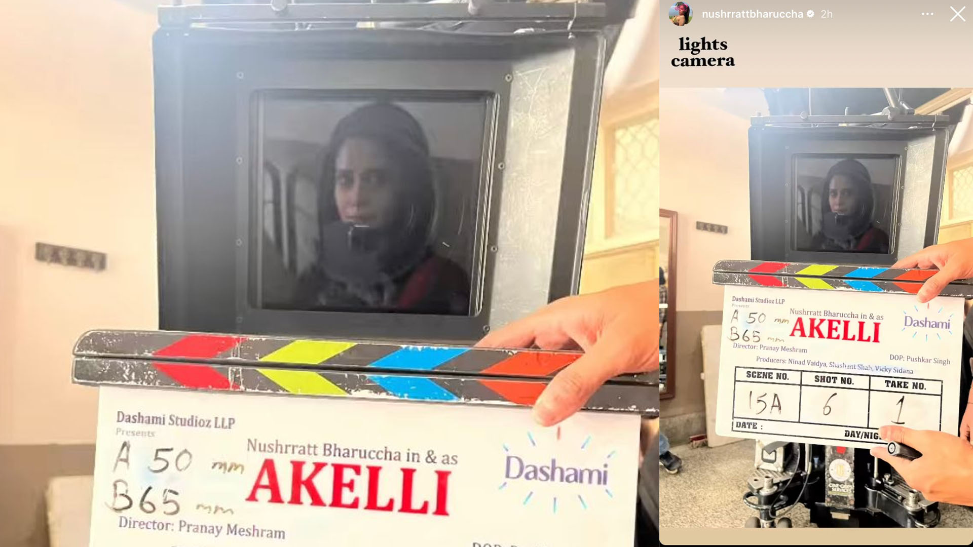 Nushrratt Bharuccha shares a glimpse from the shoot of Akelli